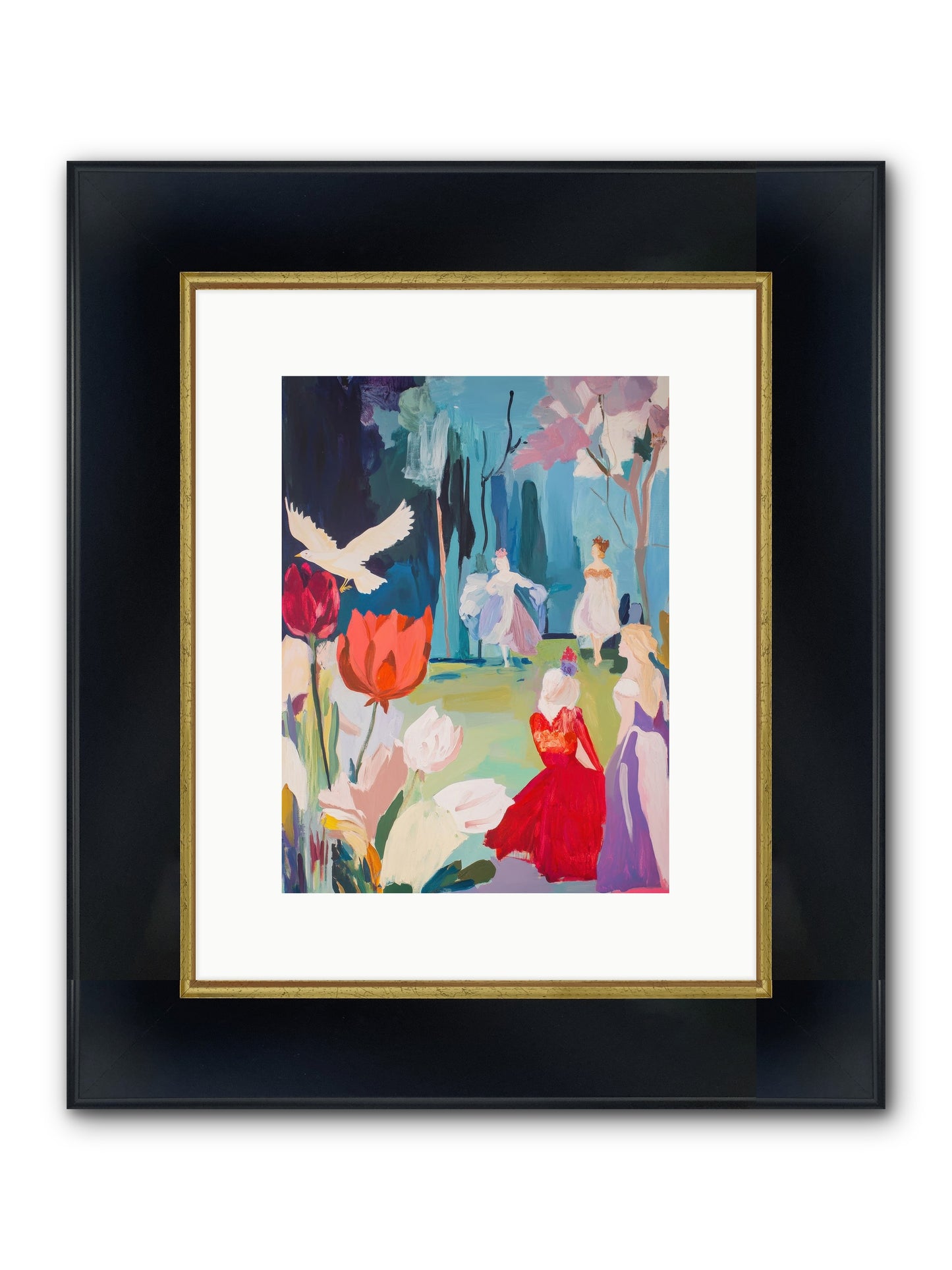 Vernal Celebrations Framed Print - Wide Black w/Gold 9x12