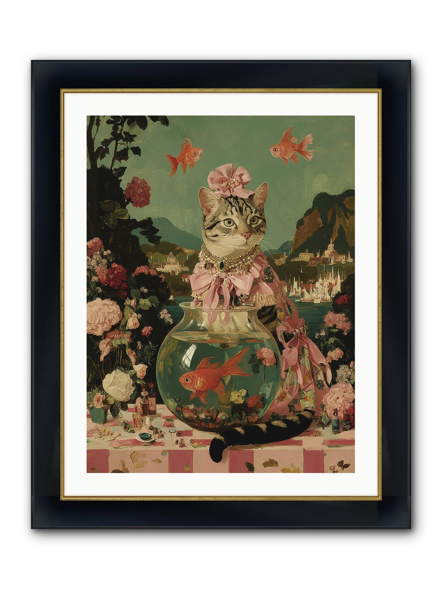 Verses Unfold Framed Print - Wide Black w/Gold 24x32