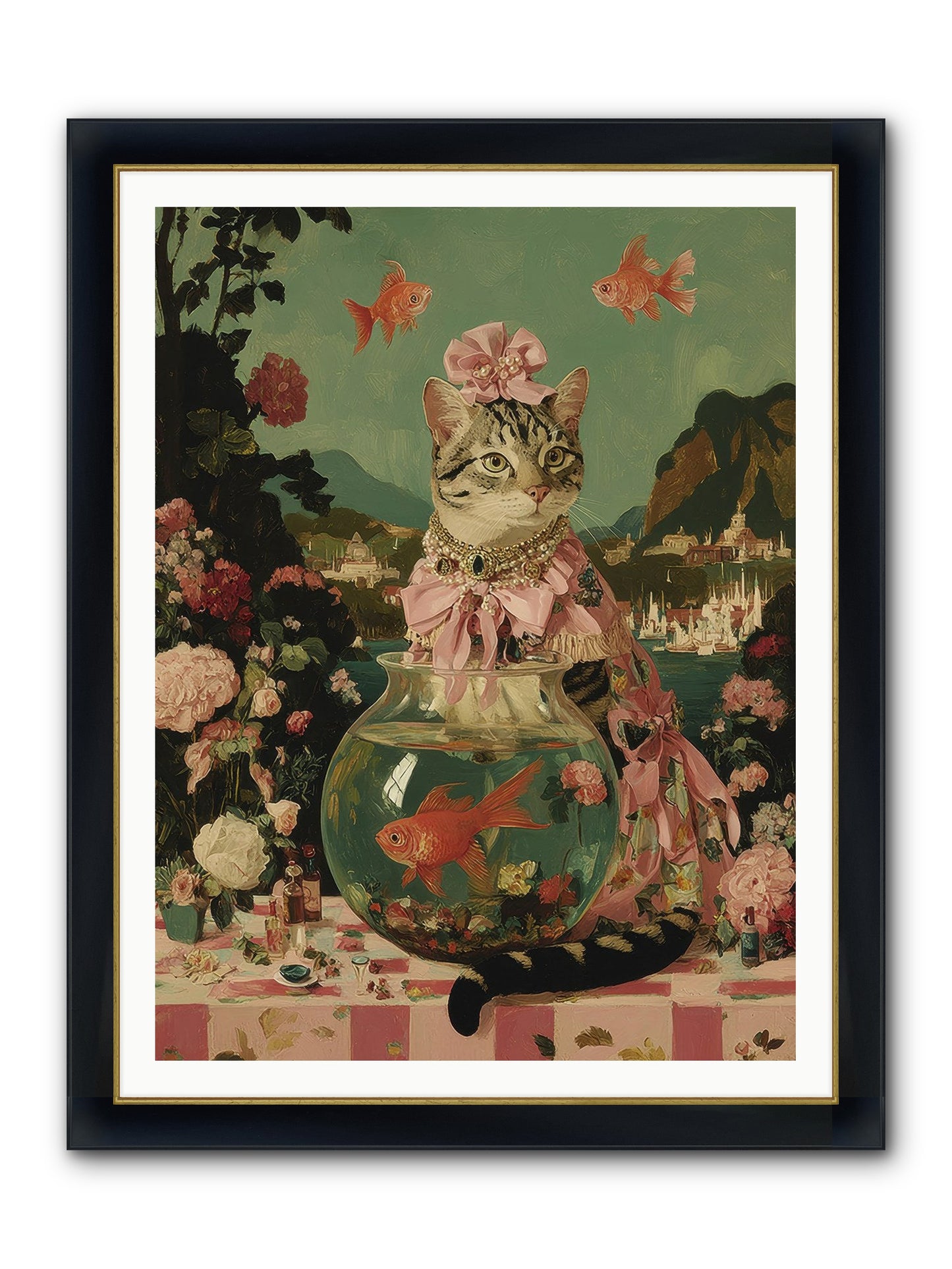 Verses Unfold Framed Print - Wide Black w/Gold 36x48