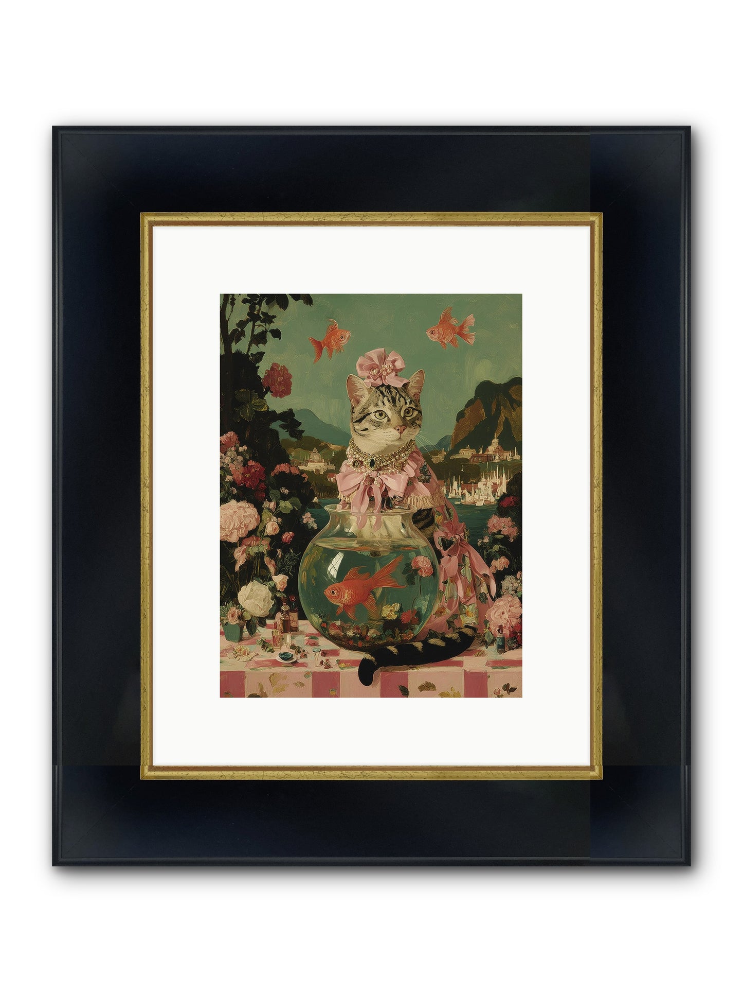 Verses Unfold Framed Print - Wide Black w/Gold 9x12
