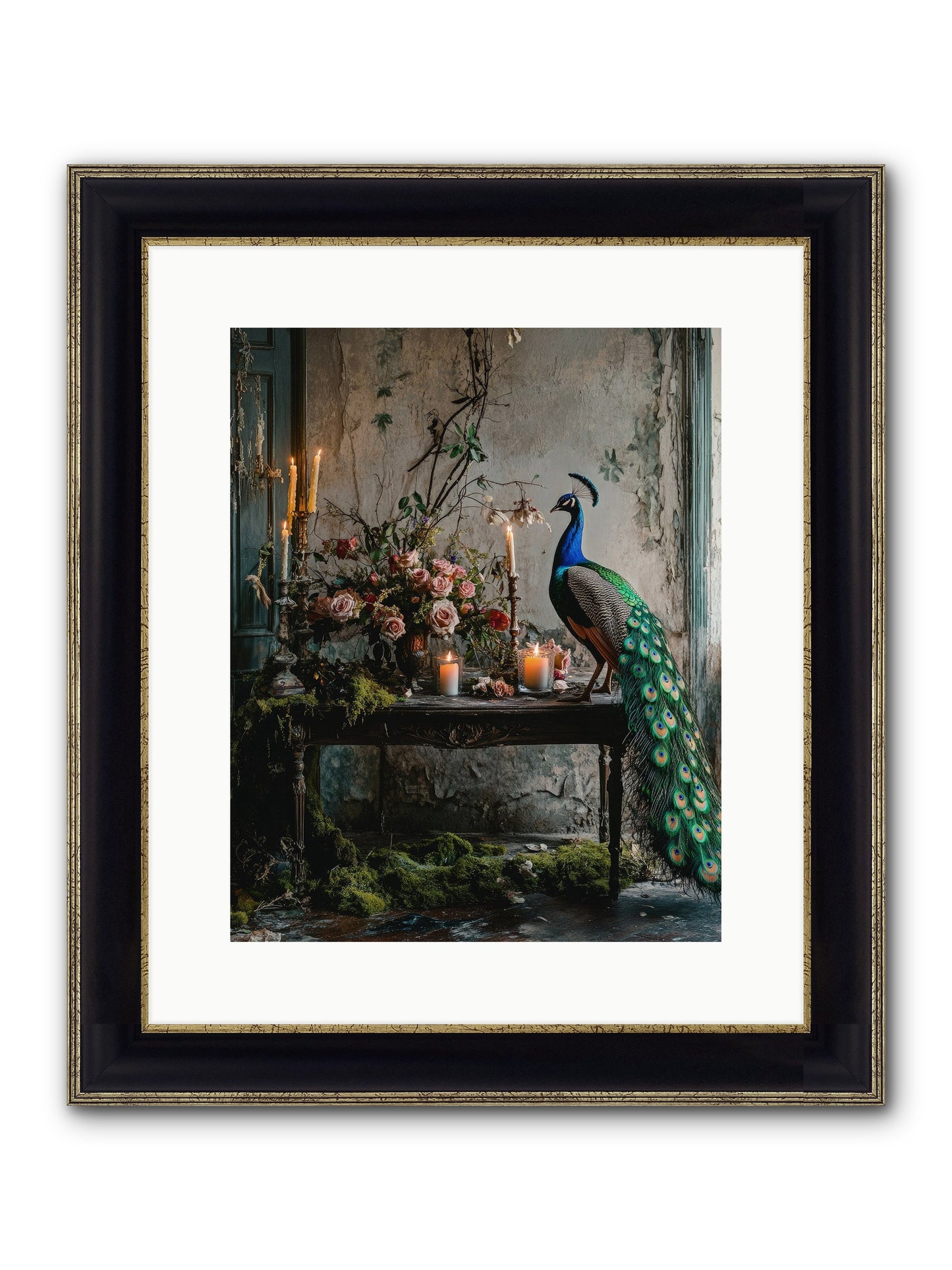 Victorian Vagabond Framed Print - Black & Gold 12x15