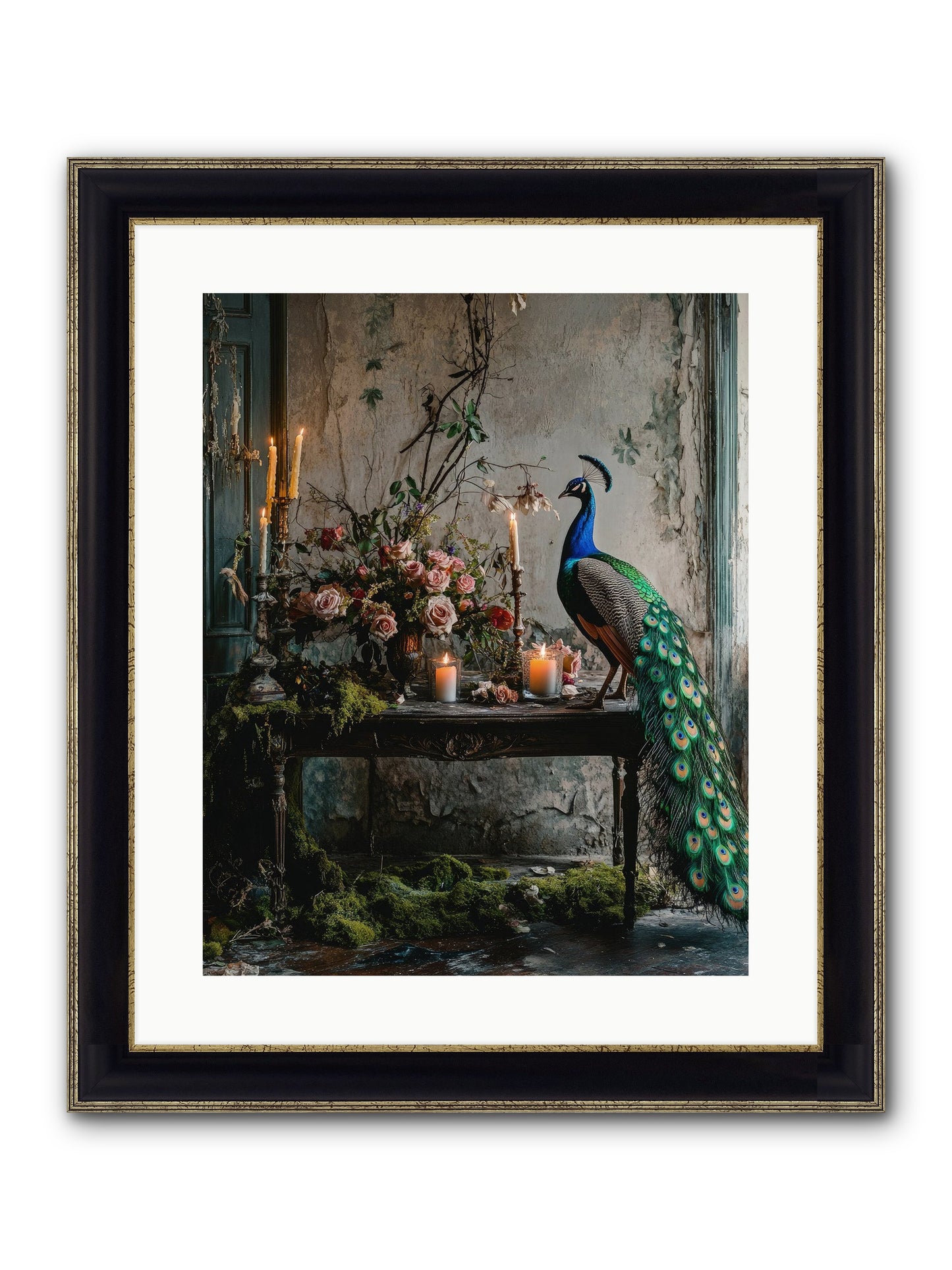 Victorian Vagabond Framed Print - Black & Gold 16x20