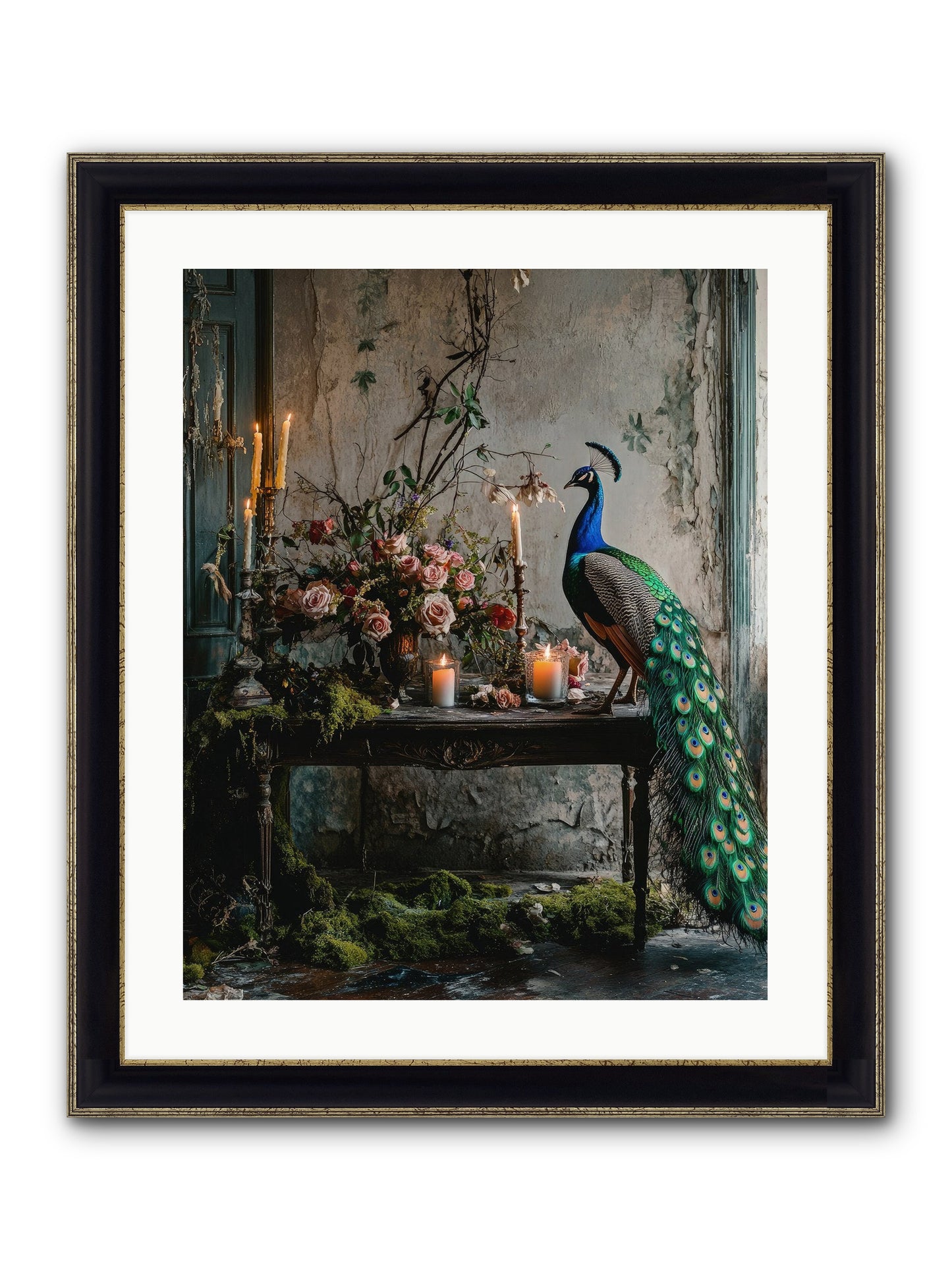 Victorian Vagabond Framed Print - Black & Gold 20x25