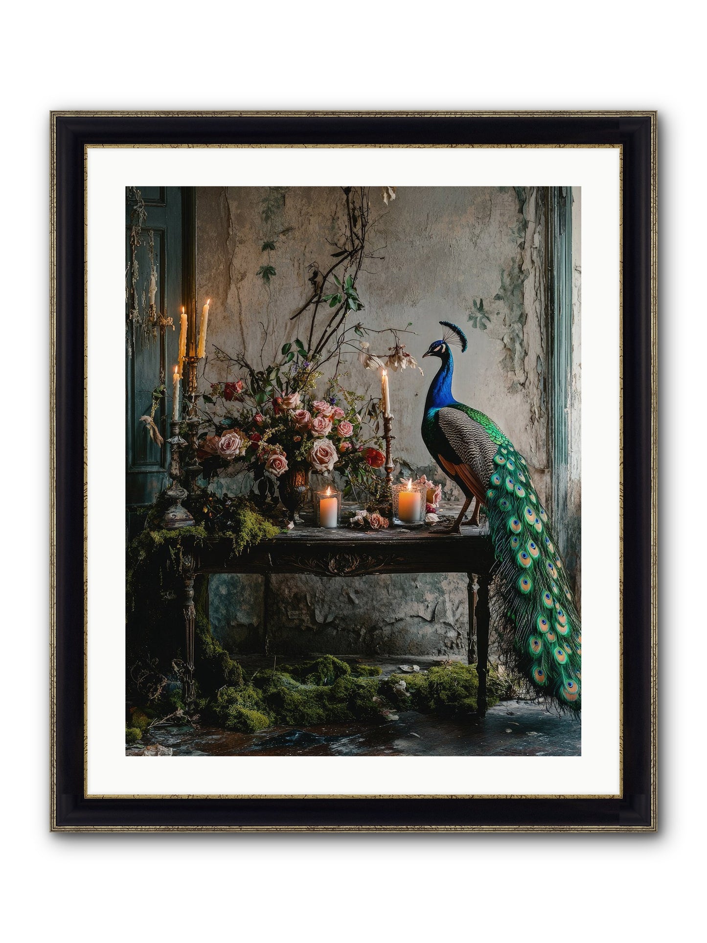 Victorian Vagabond Framed Print - Black & Gold 24x30
