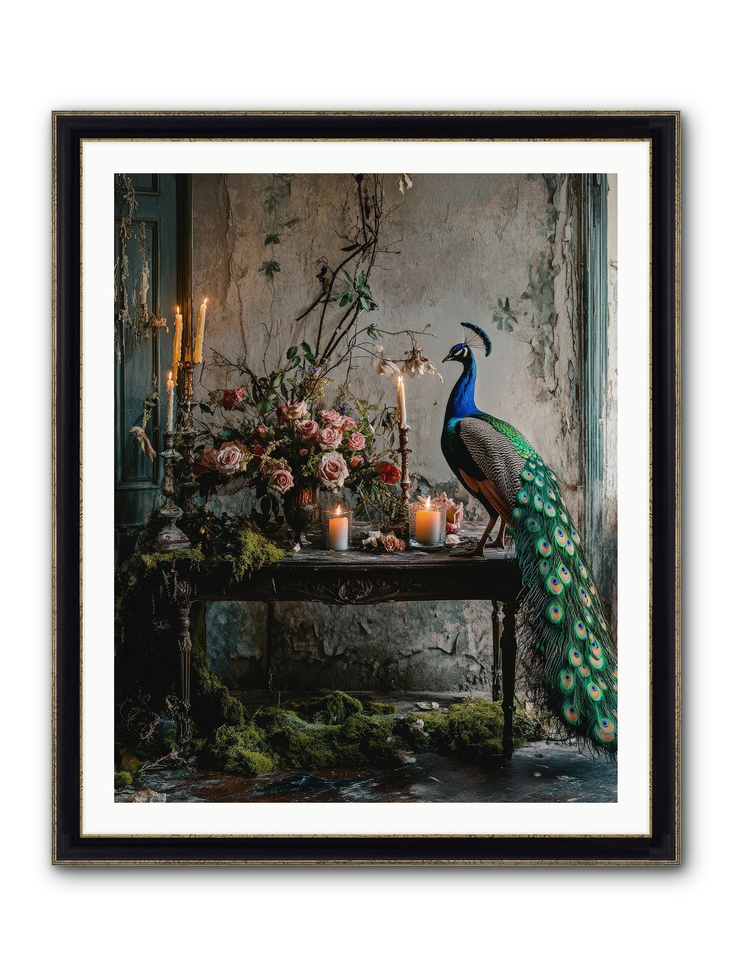Victorian Vagabond Framed Print - Black & Gold 32x40