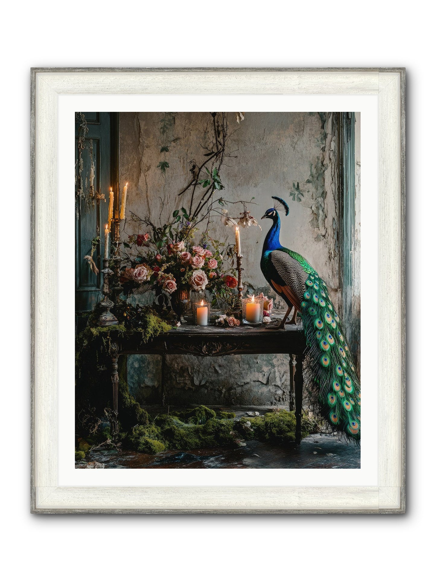 Victorian Vagabond Framed Print - Driftwood White 32x40
