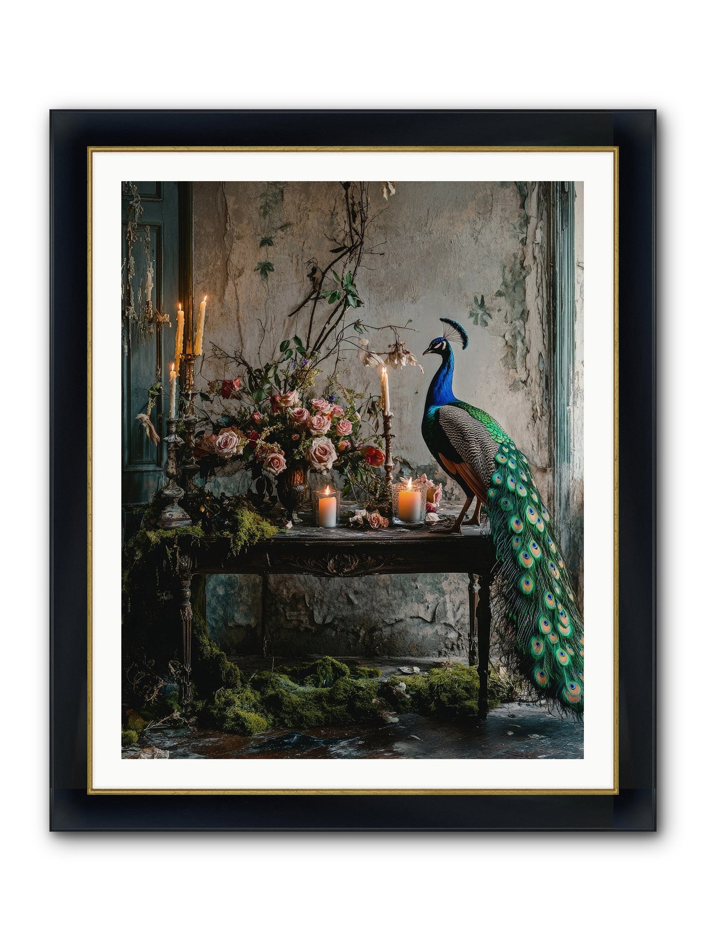 Victorian Vagabond Framed Print - Wide Black w/Gold 32x40