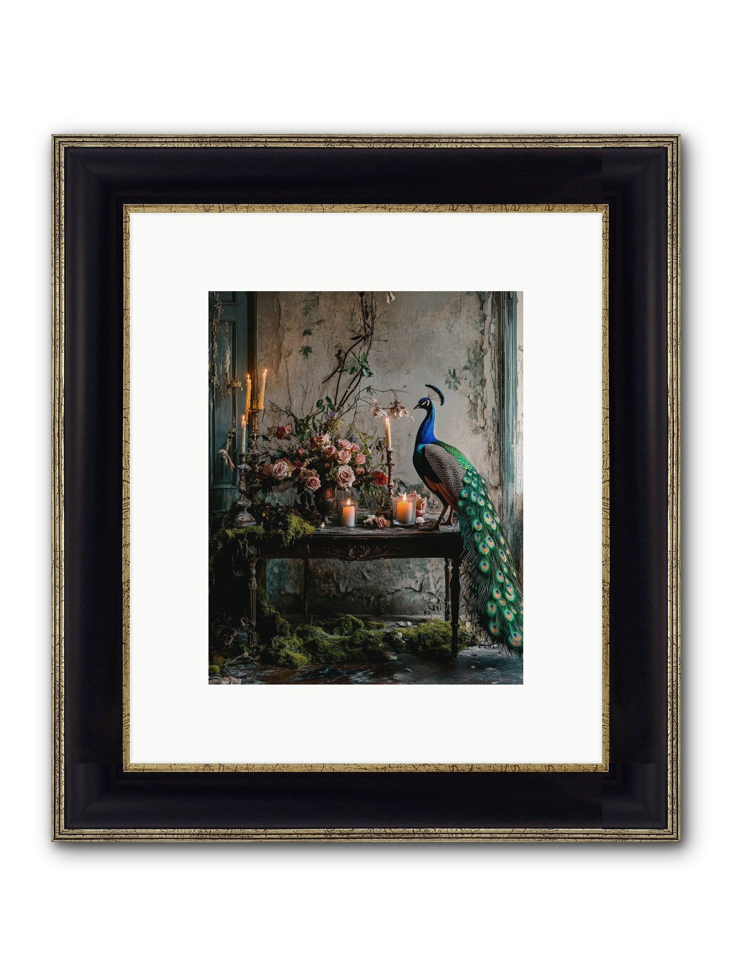 Victorian Vagabond Framed Print - Black & Gold 8x10