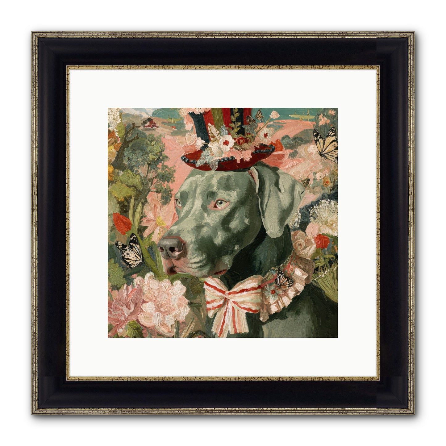 Vintage Reverie Framed Print - Black & Gold 12x12