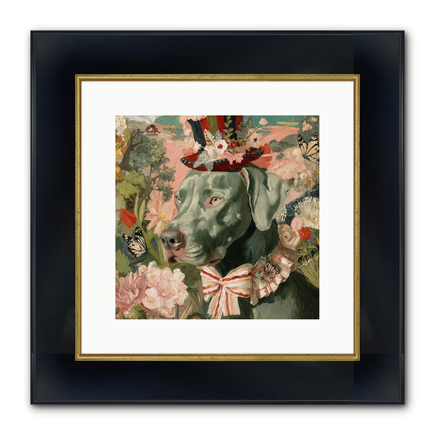 Vintage Reverie Framed Print - Wide Black w/Gold 12x12