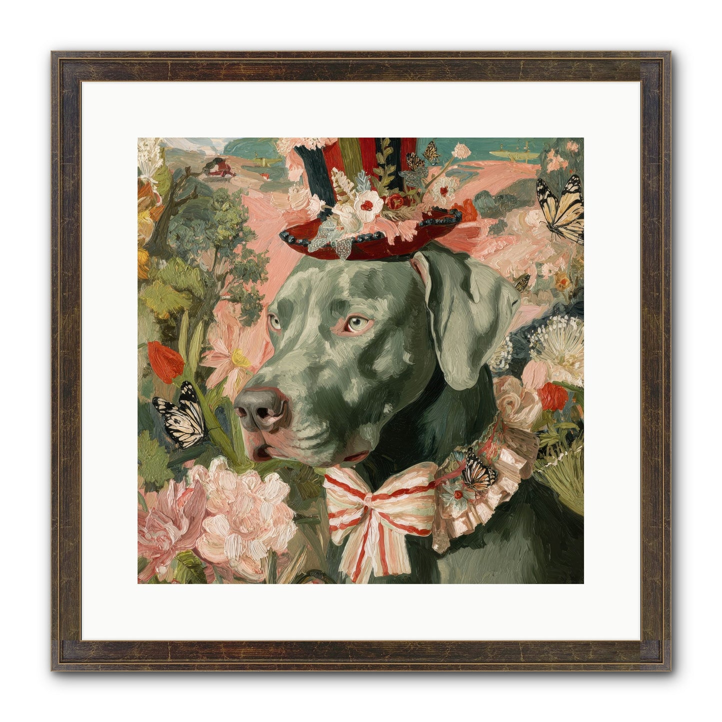 Vintage Reverie Framed Print - Slimwoods Black/Gold 16x16