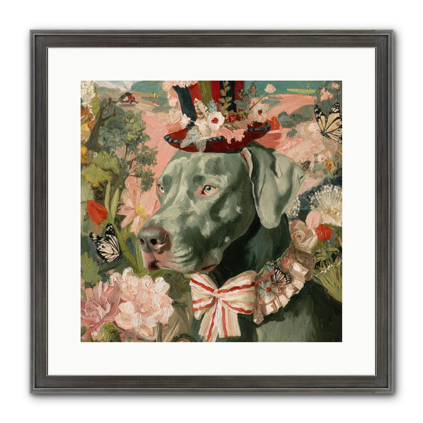 Vintage Reverie Framed Print - Slimwoods Black/Silver 16x16