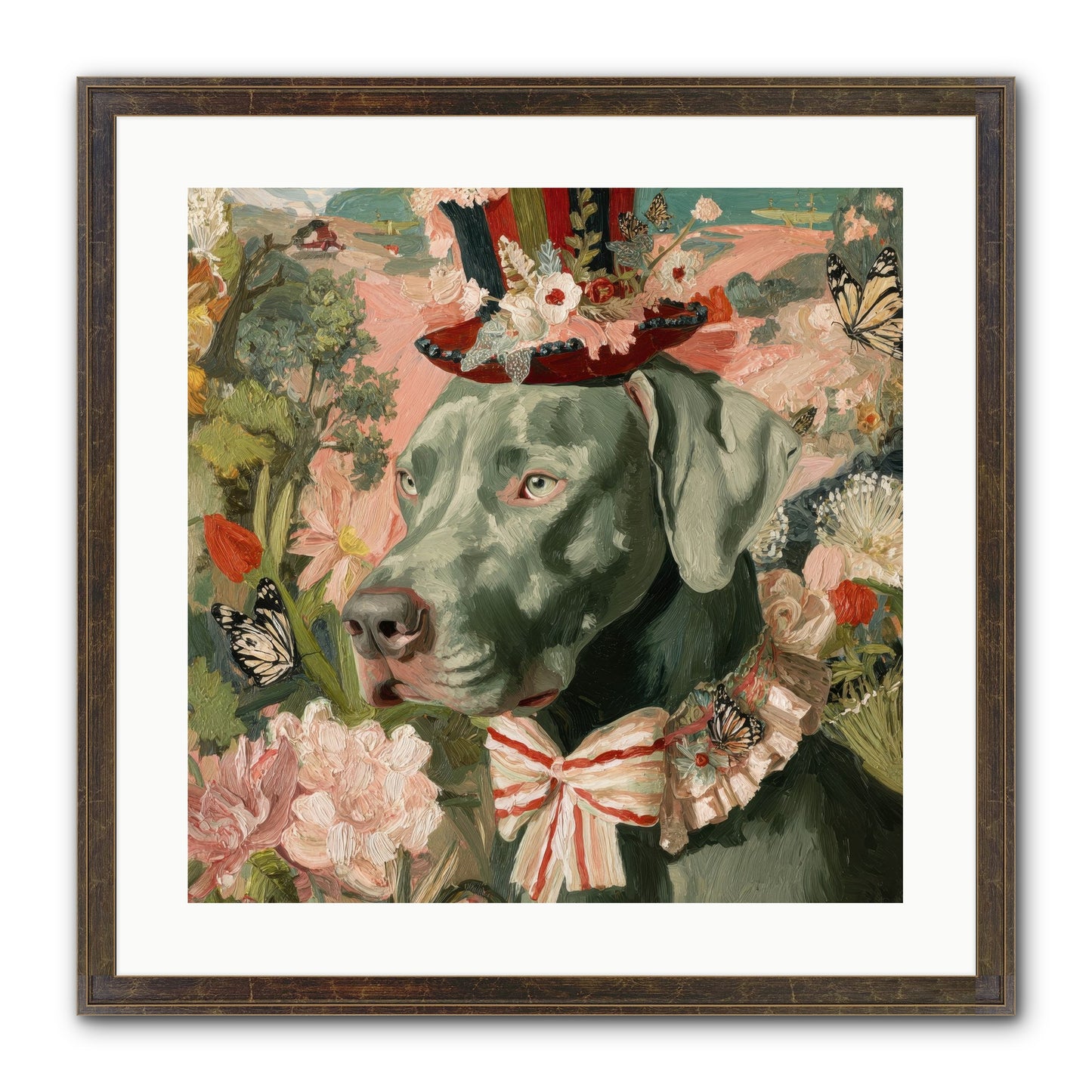 Vintage Reverie Framed Print - Slimwoods Black/Gold 20x20