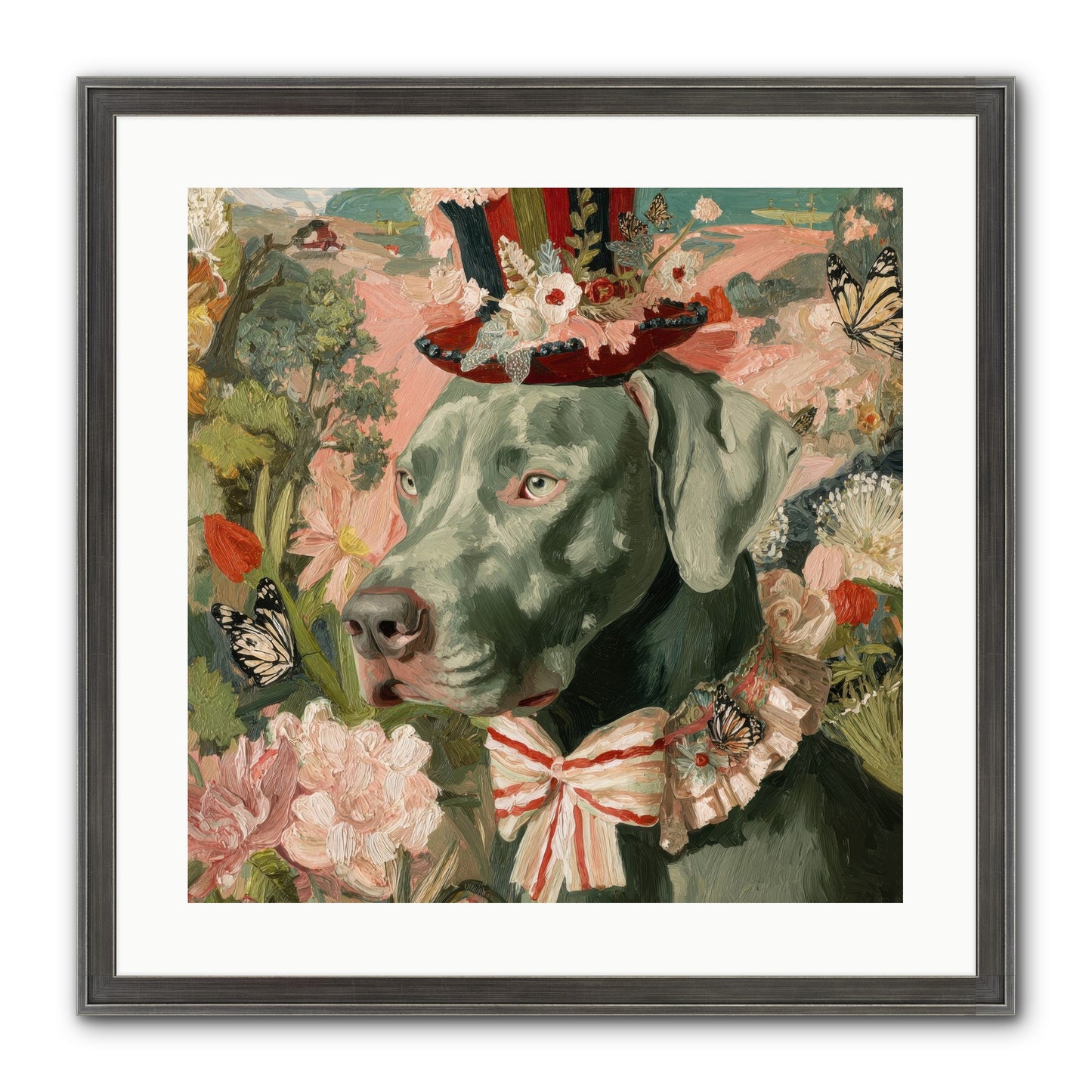 Vintage Reverie Framed Print - Slimwoods Black/Silver 20x20