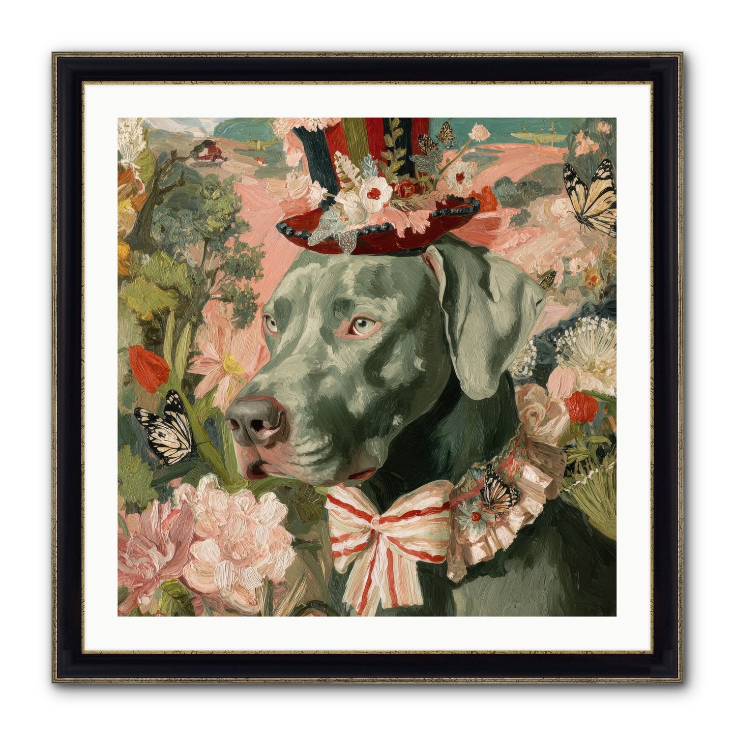Vintage Reverie Framed Print - Black & Gold 30x30