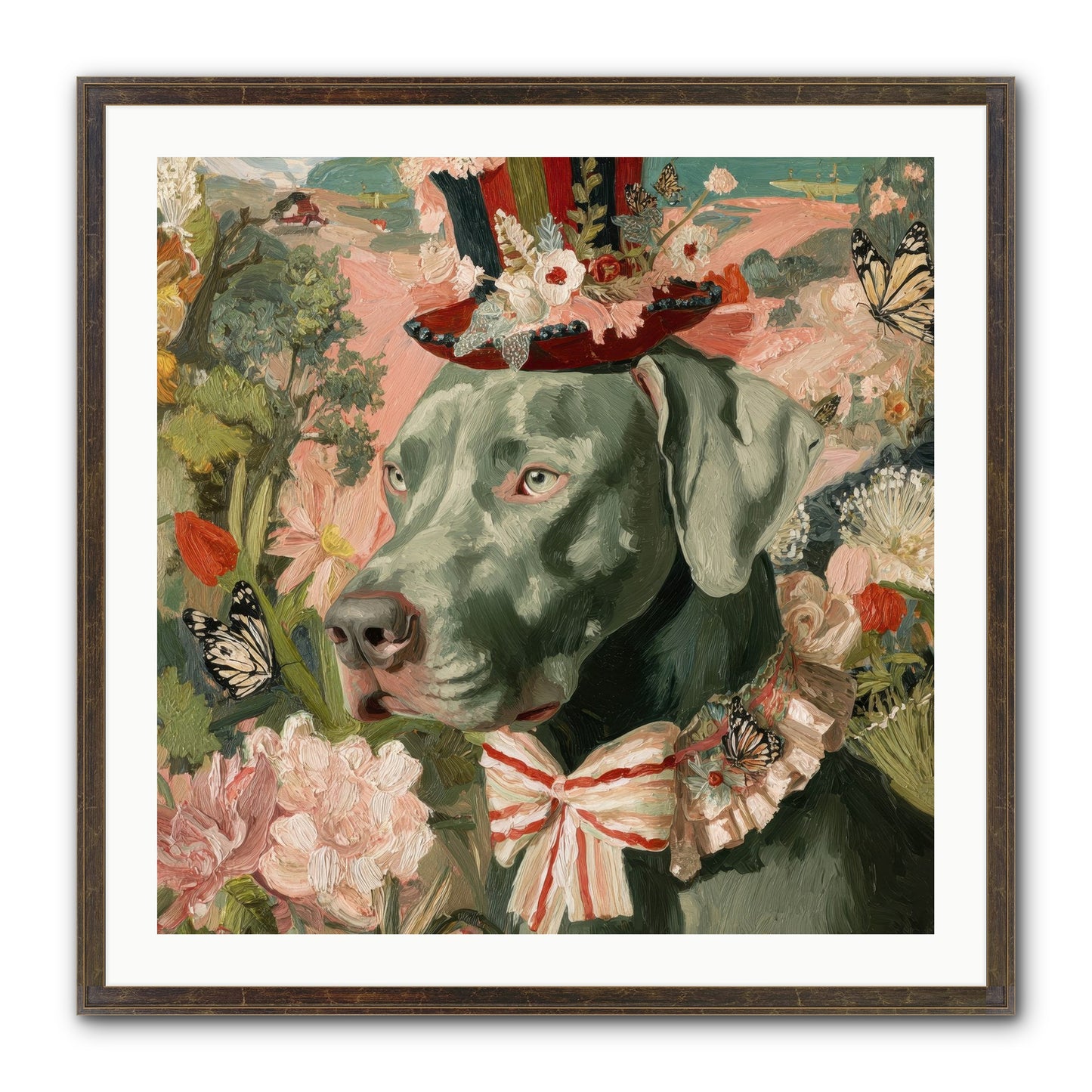 Vintage Reverie Framed Print - Slimwoods Black/Gold 30x30