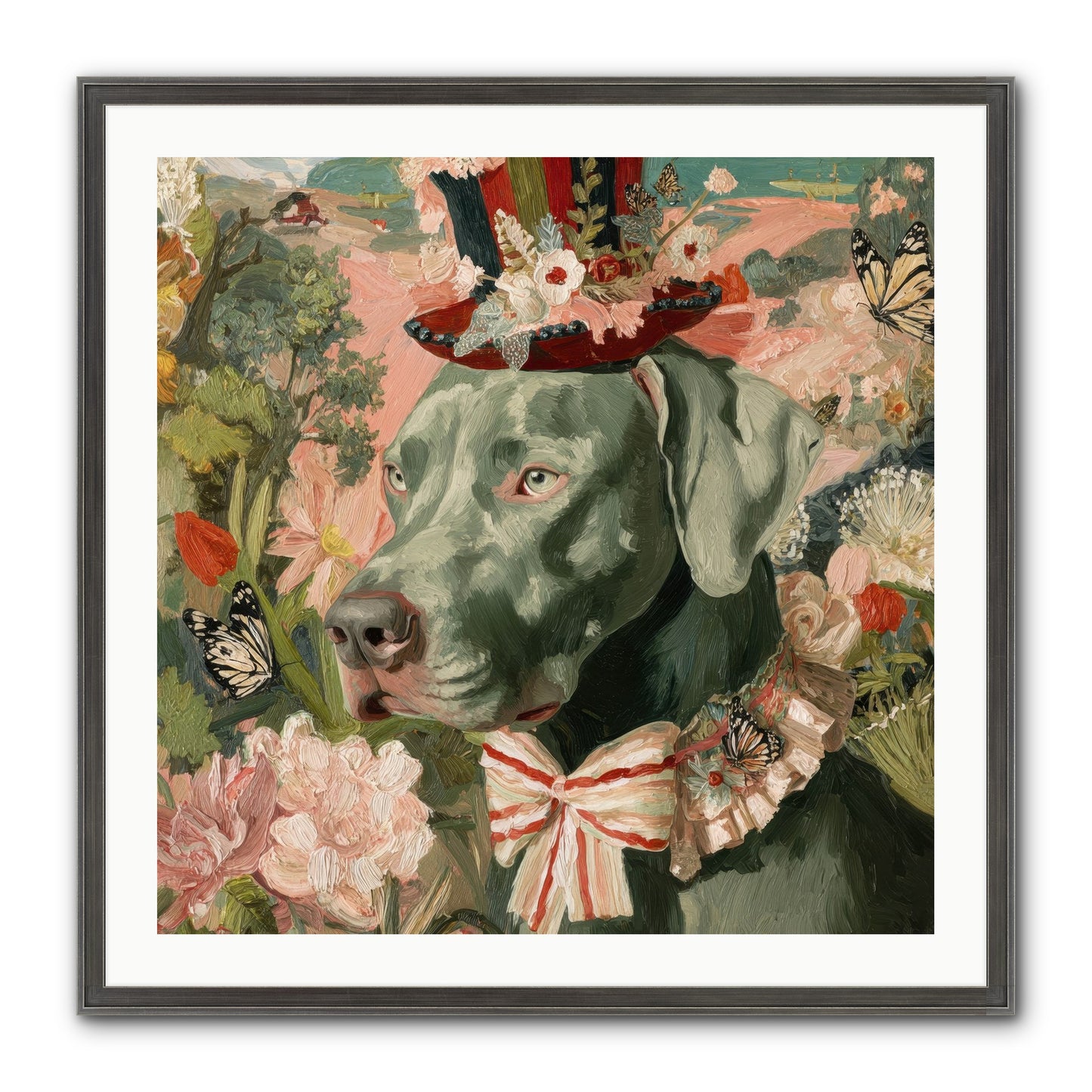 Vintage Reverie Framed Print - Slimwoods Black/Silver 30x30