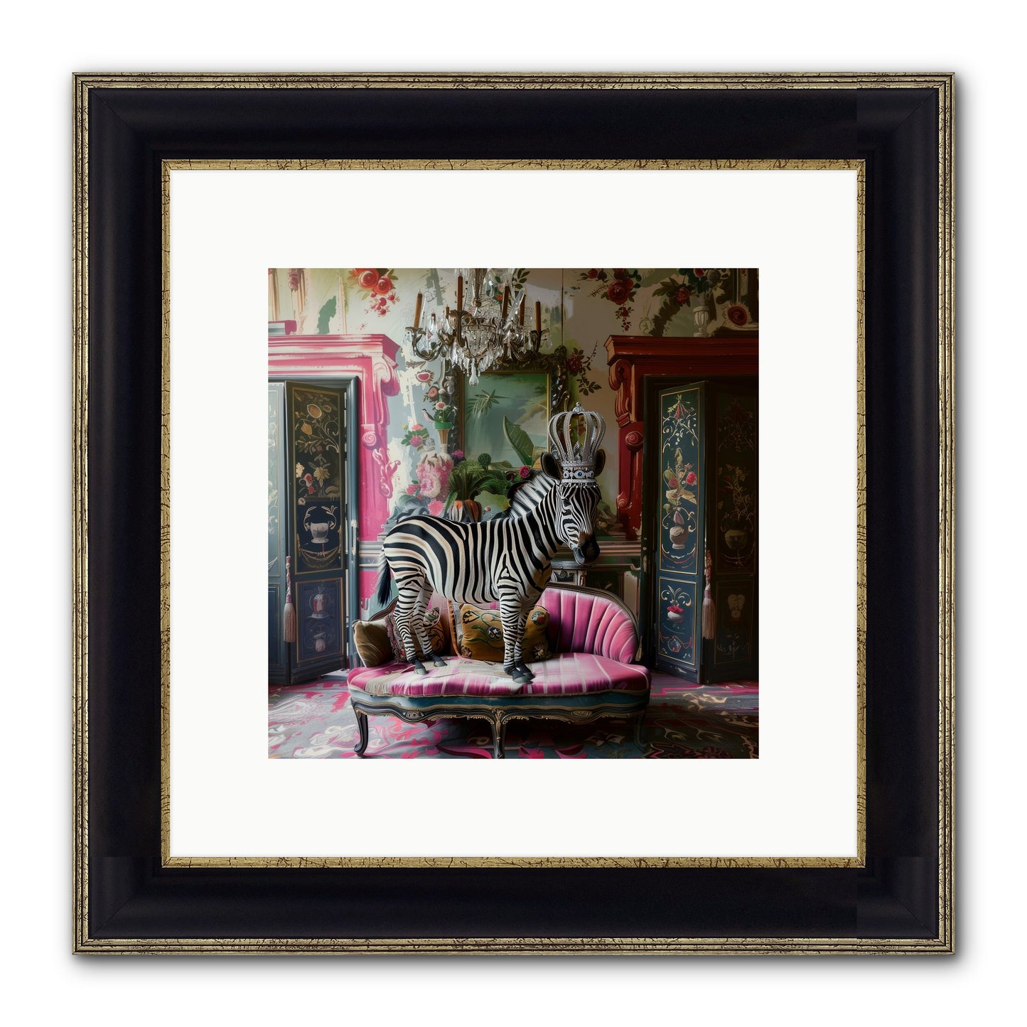 Violetta Framed Print - Black & Gold 10x10