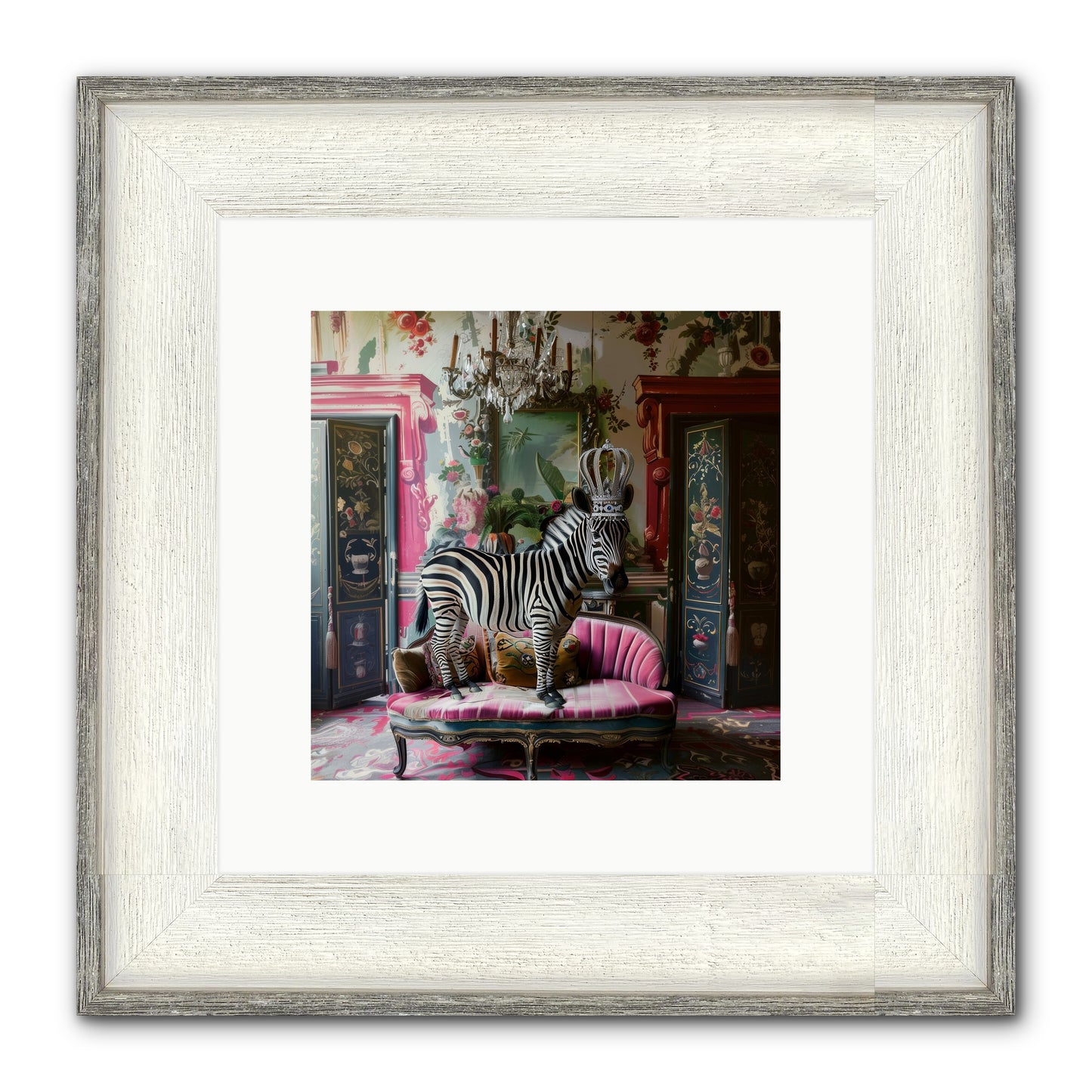 Violetta Framed Print - Driftwood White 10x10