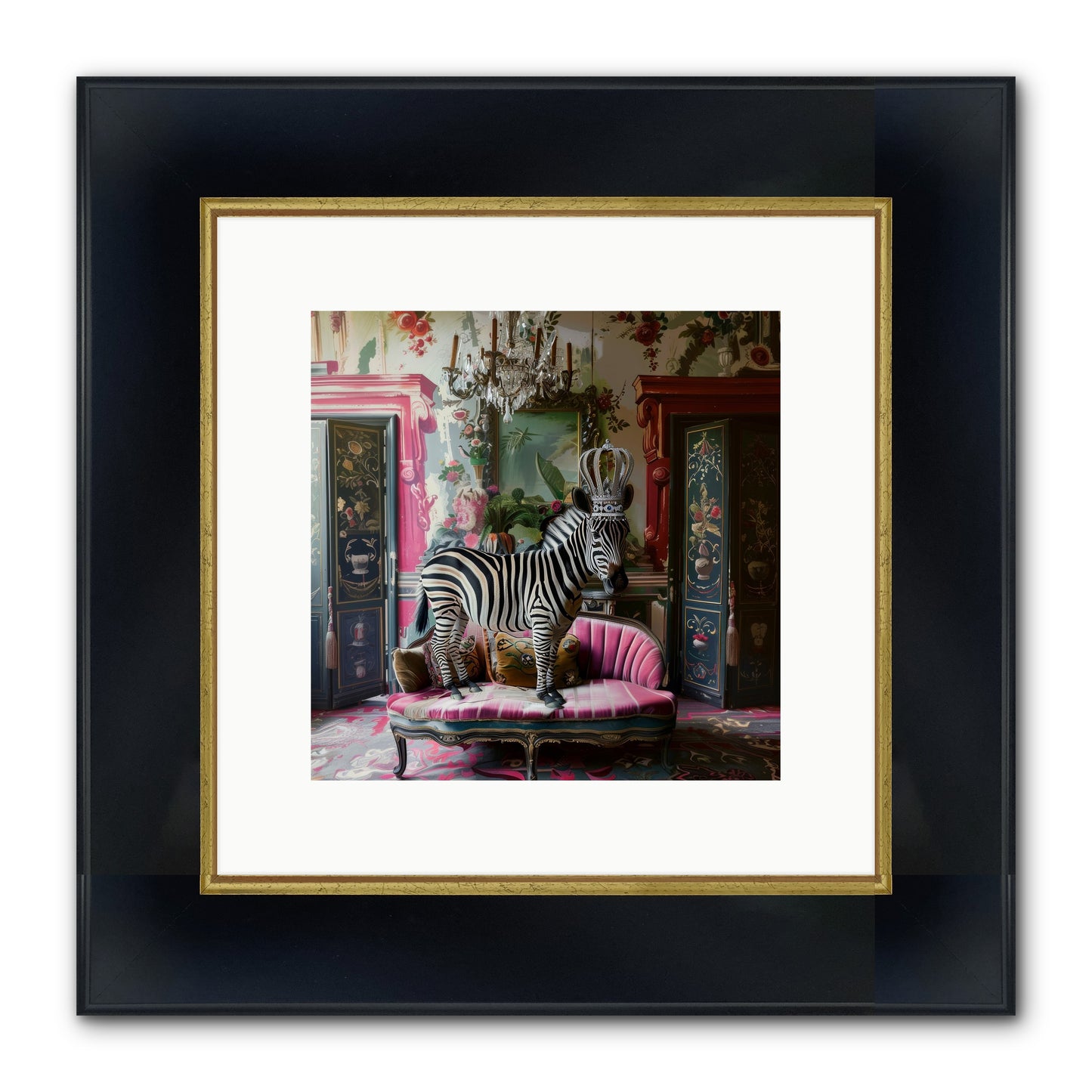 Violetta Framed Print - Wide Black w/Gold 10x10