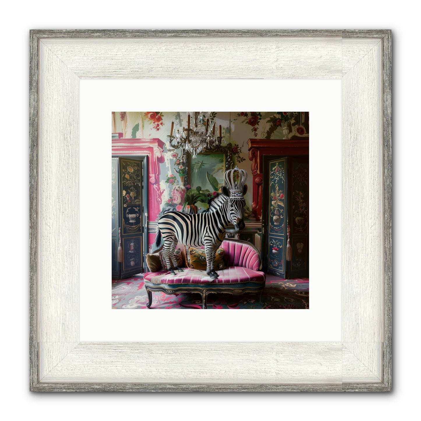 Violetta Framed Print - Driftwood White 12x12