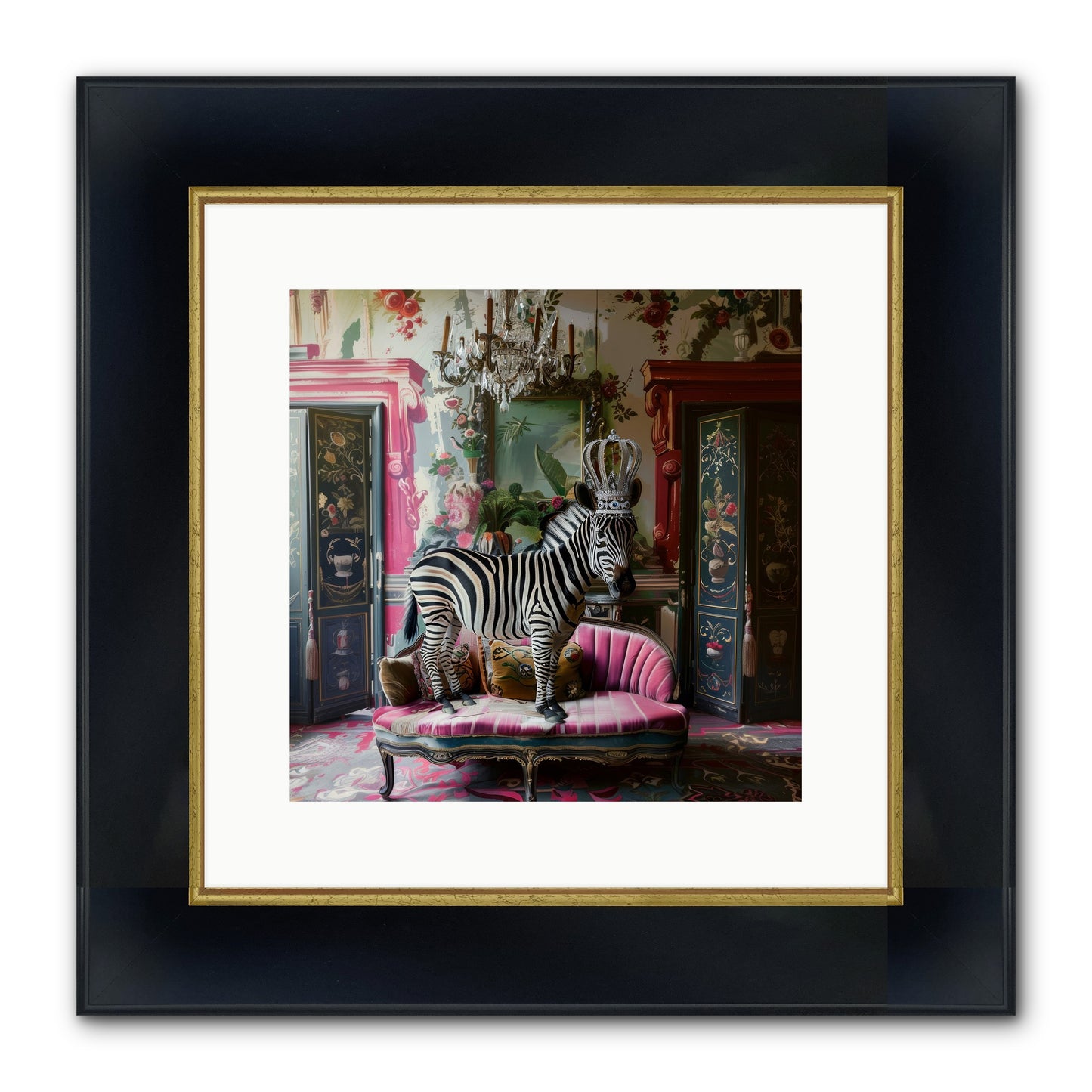 Violetta Framed Print - Wide Black w/Gold 12x12