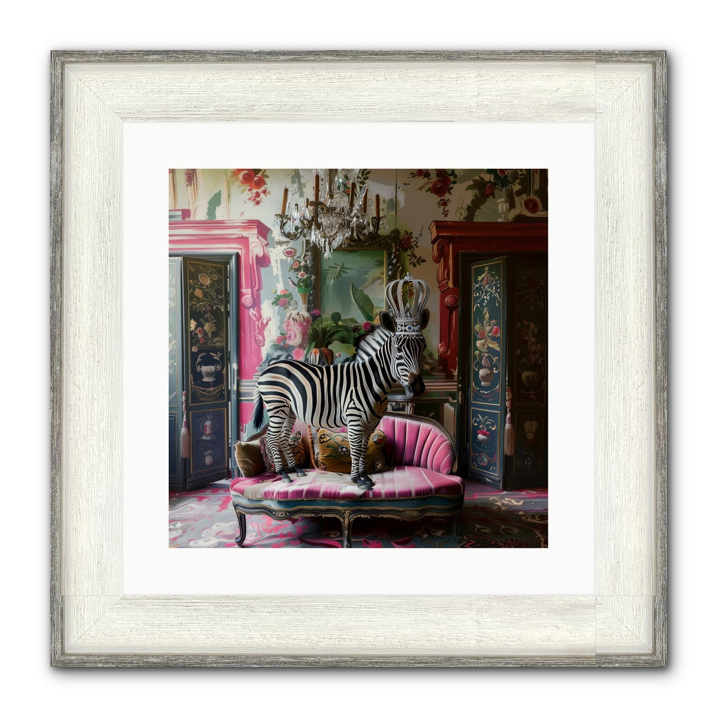 Violetta Framed Print - Driftwood White 16x16