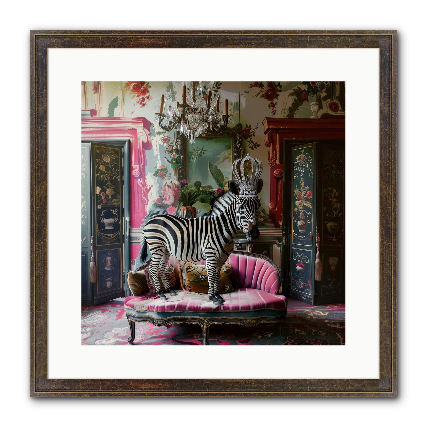 Violetta Framed Print - Slimwoods Black/Gold 16x16