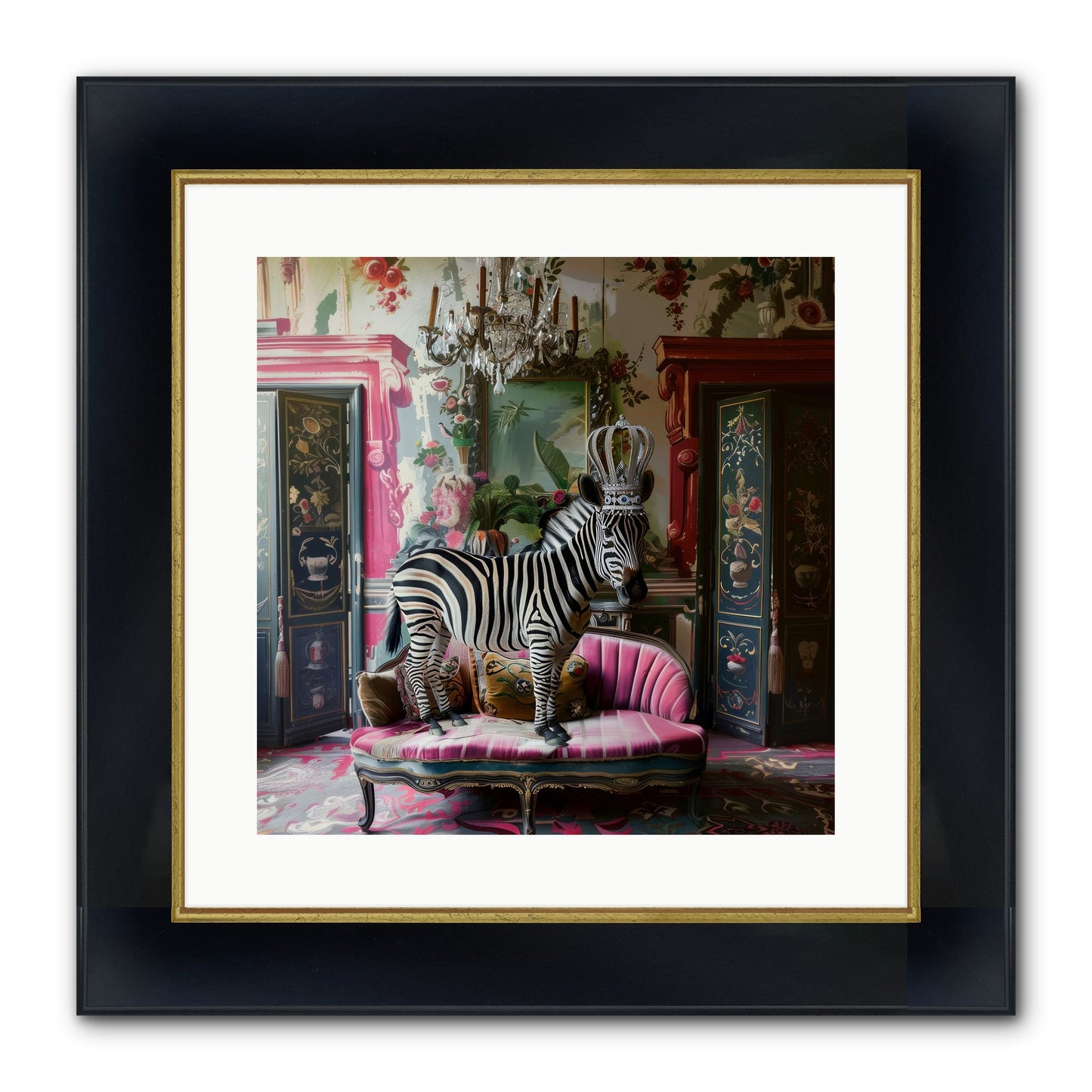 Violetta Framed Print - Wide Black w/Gold 16x16
