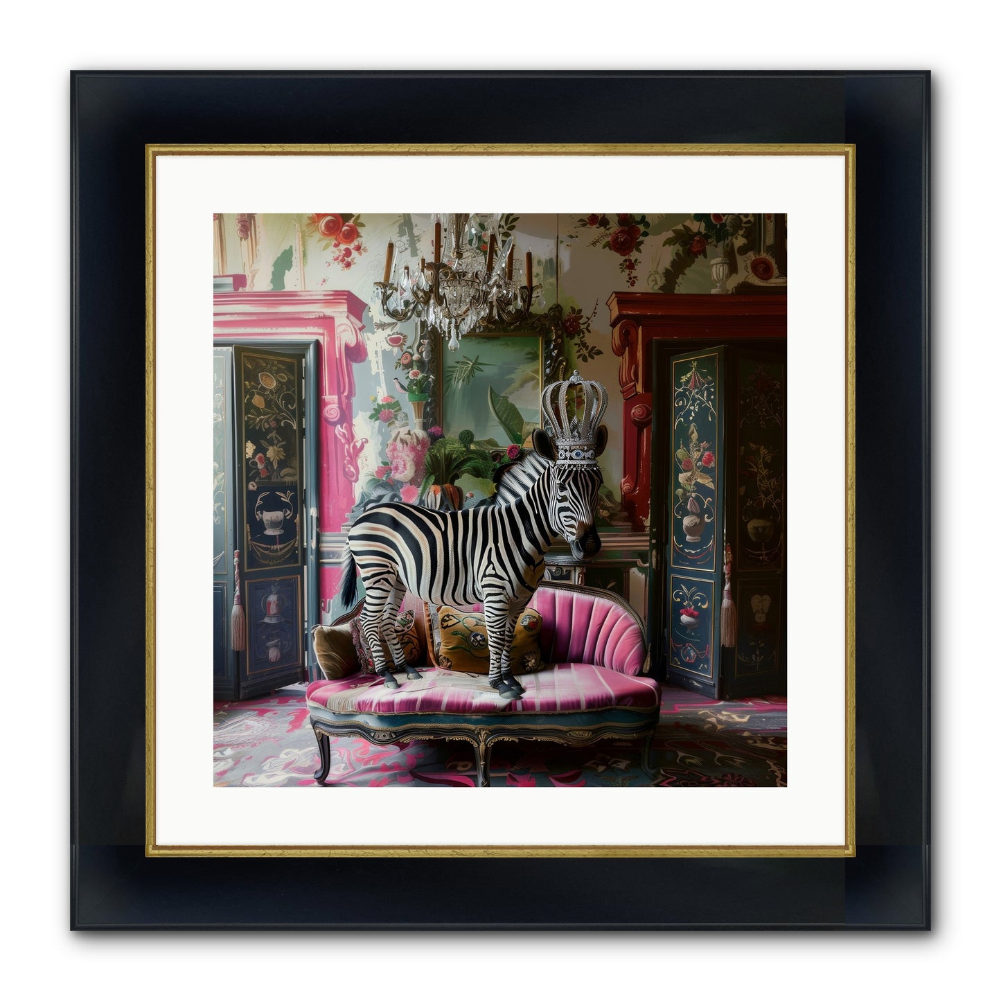 Violetta Framed Print - Wide Black w/Gold 20x20