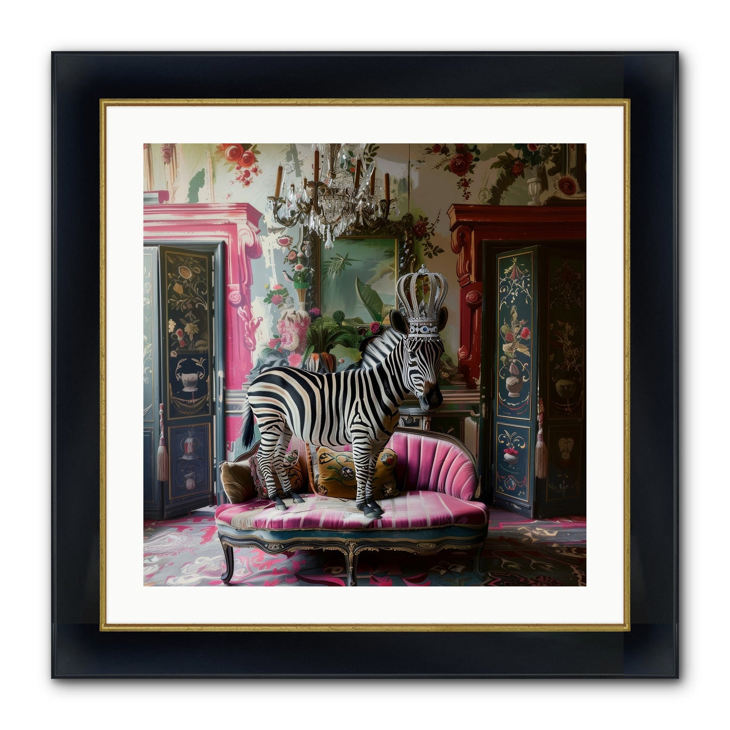 Violetta Framed Print - Wide Black w/Gold 24x24