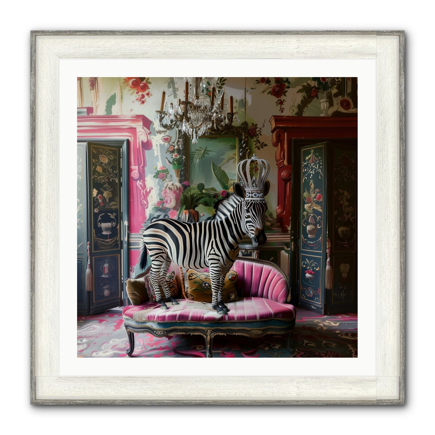 Violetta Framed Print - Driftwood White 30x30