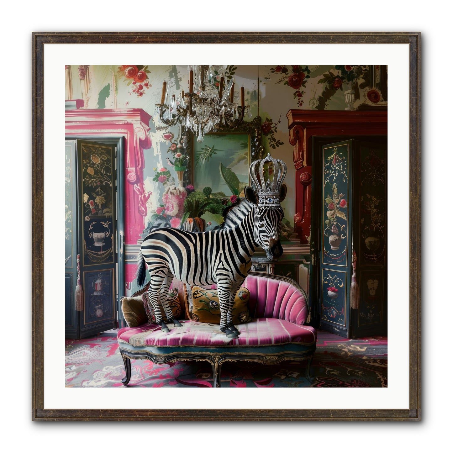 Violetta Framed Print - Slimwoods Black/Gold 30x30
