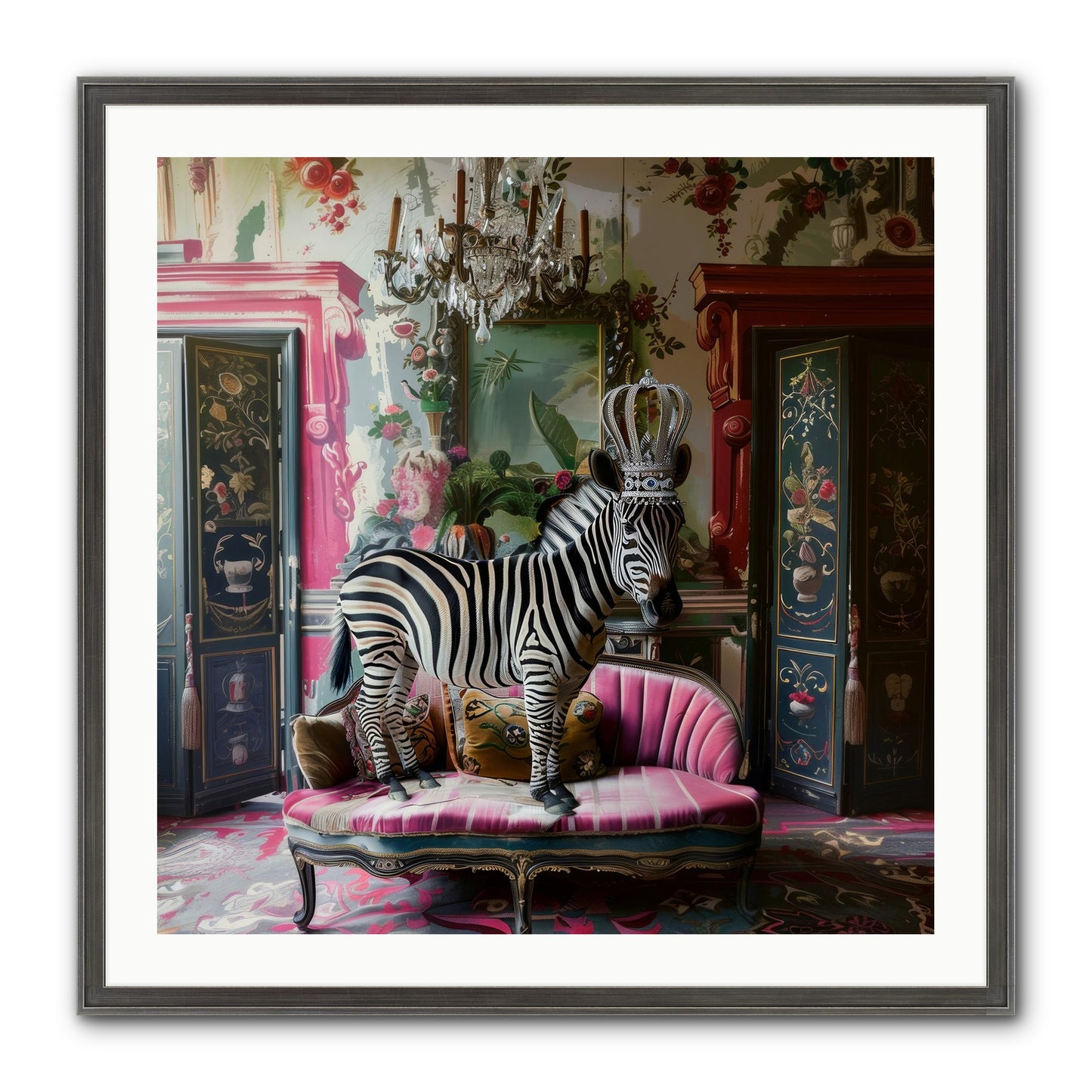 Violetta Framed Print - Slimwoods Black/Silver 30x30
