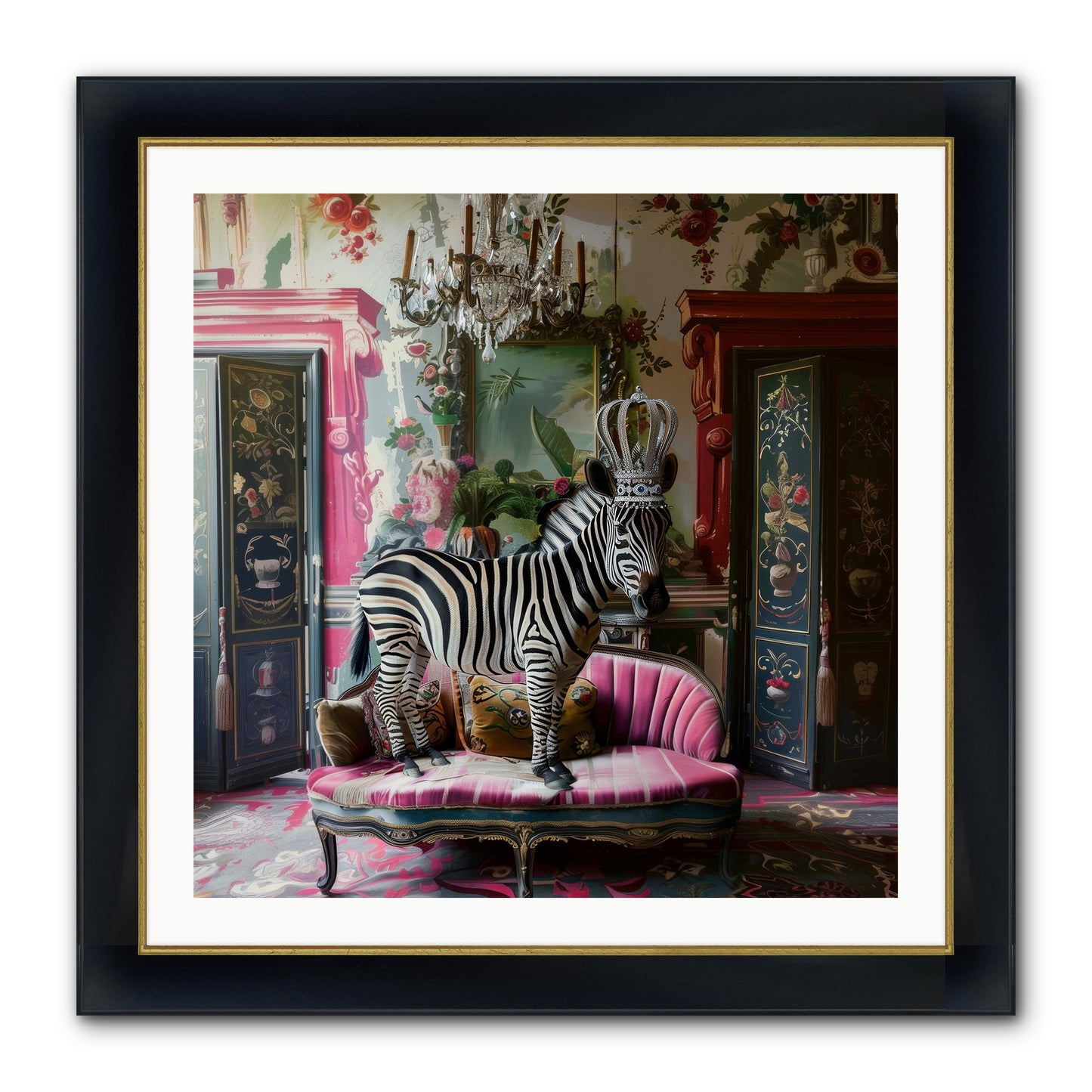 Violetta Framed Print - Wide Black w/Gold 30x30