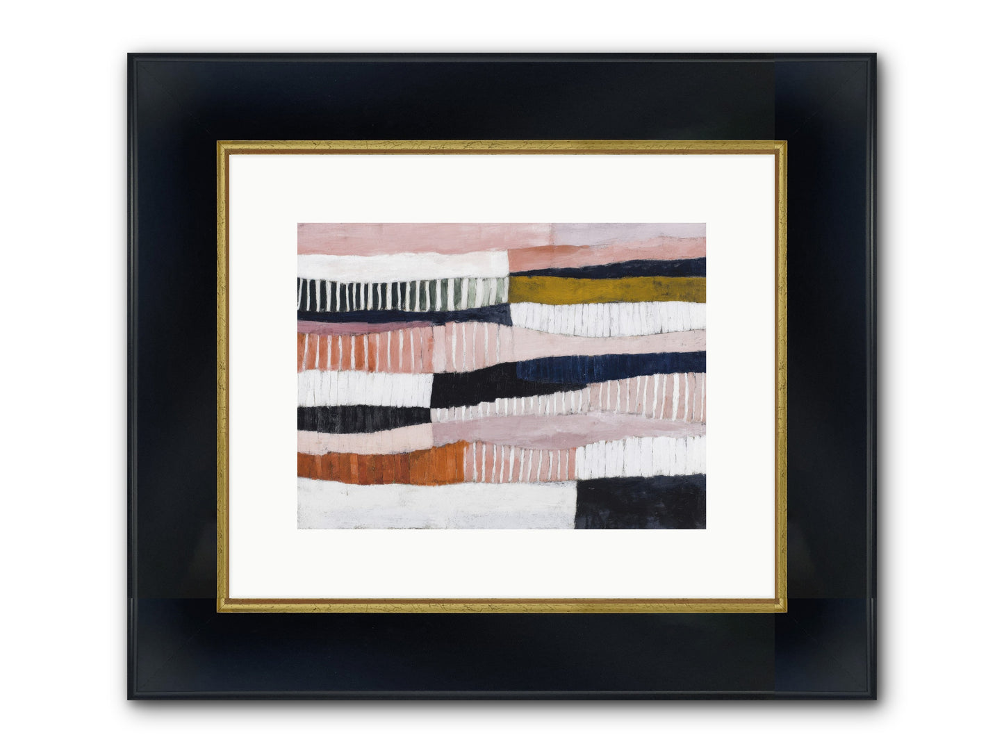 Virelay Framed Print - Wide Black w/Gold 12x9