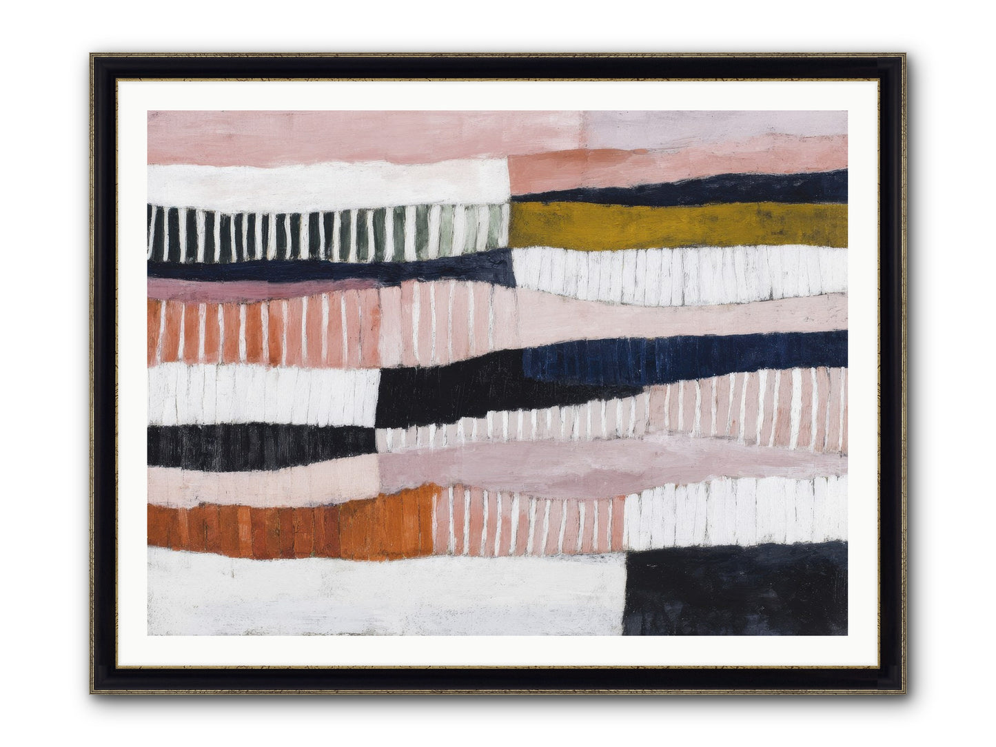 Virelay Framed Print - Black & Gold 48x36