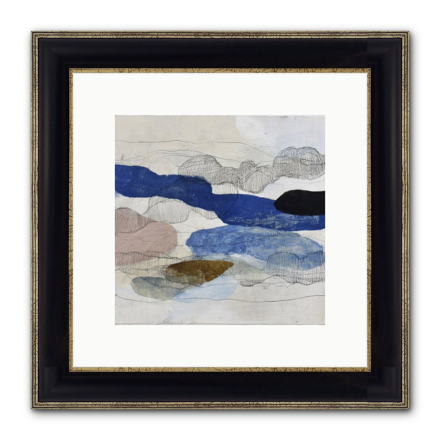 Vireo Framed Print - Black & Gold 10x10