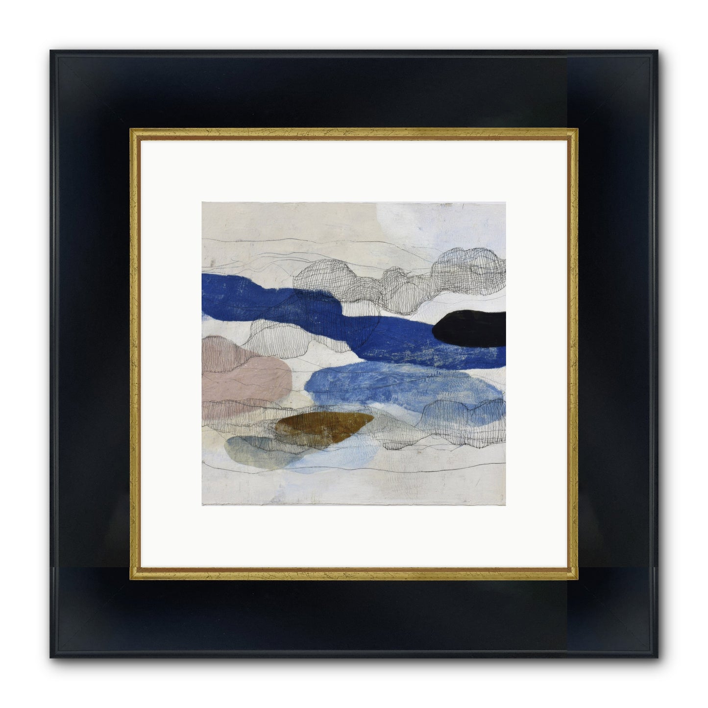 Vireo Framed Print - Wide Black w/Gold 10x10