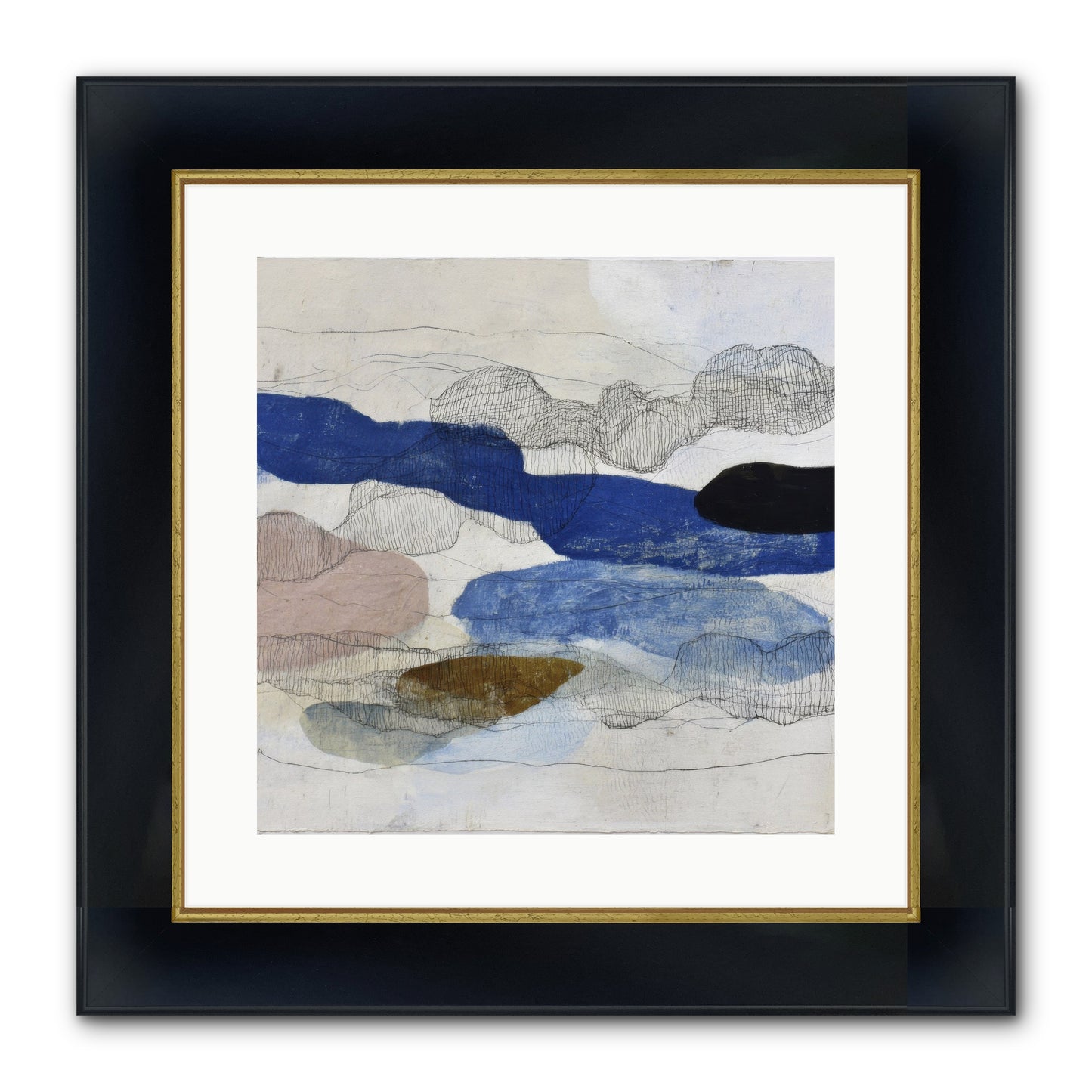 Vireo Framed Print - Wide Black w/Gold 16x16