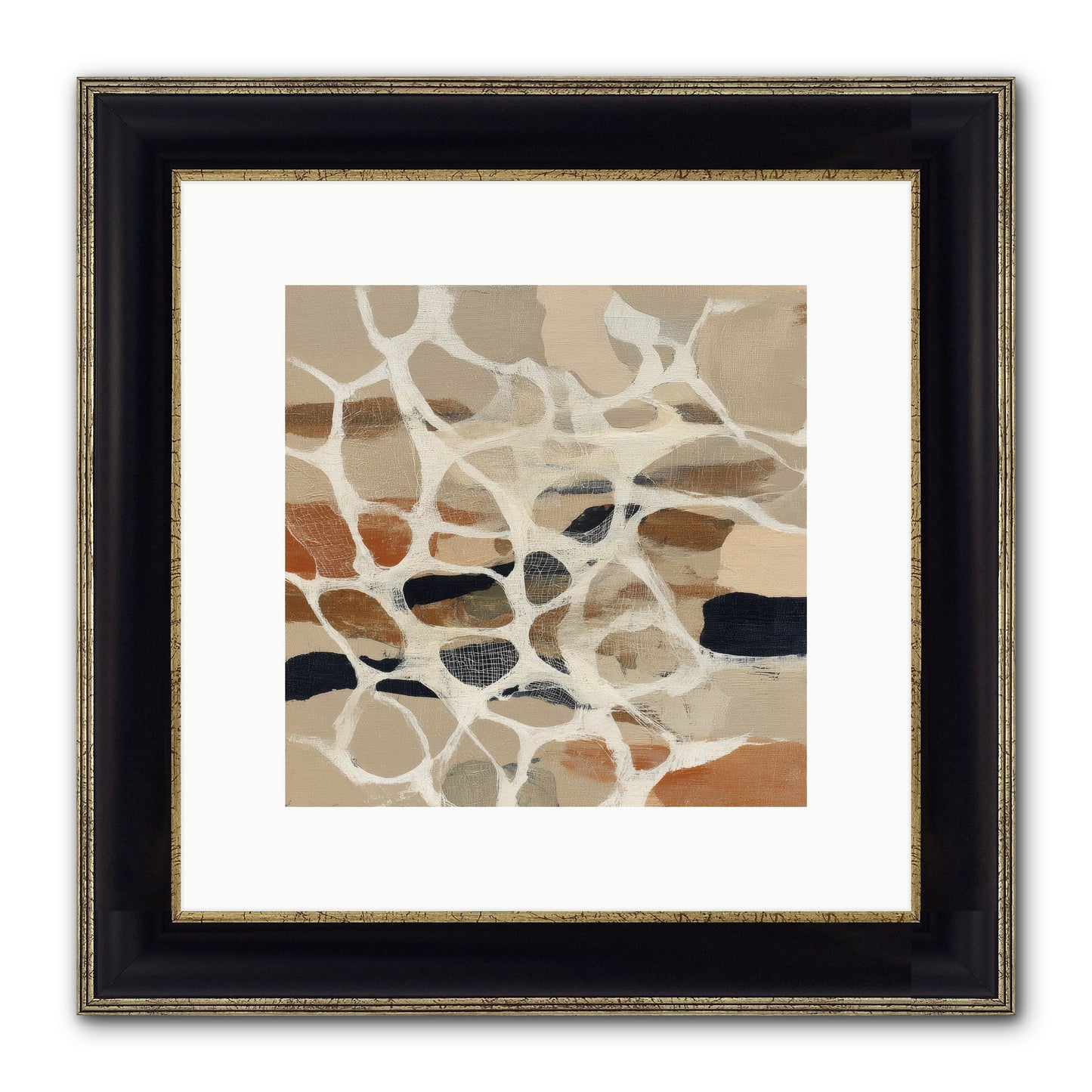 Voltage Framed Print - Black & Gold 10x10