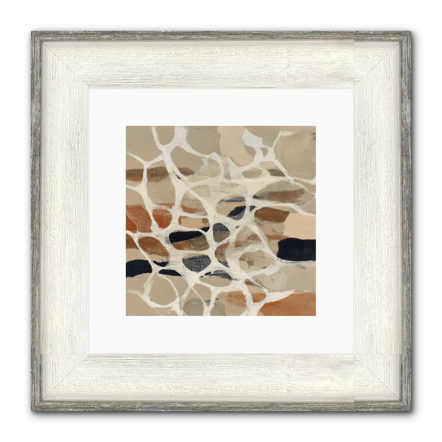 Voltage Framed Print - Driftwood White 10x10