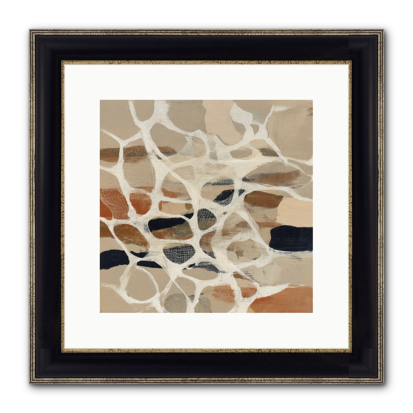 Voltage Framed Print - Black & Gold 12x12