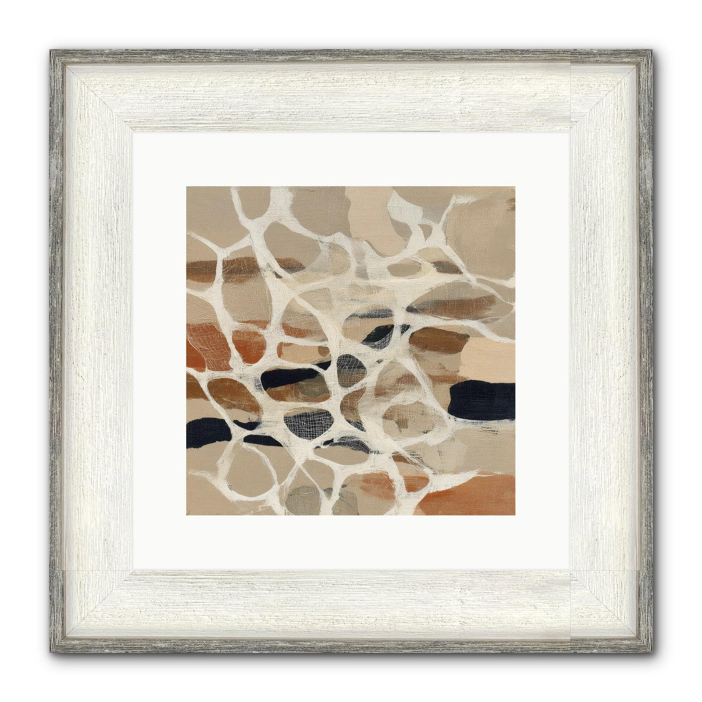 Voltage Framed Print - Driftwood White 12x12