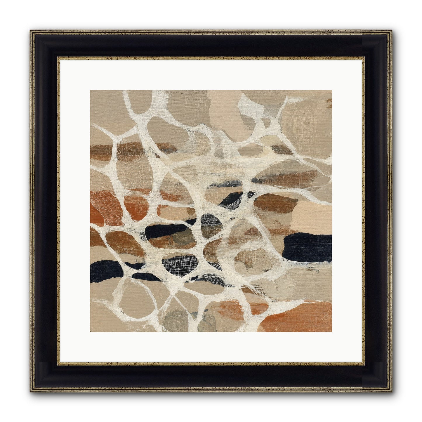 Voltage Framed Print - Black & Gold 16x16