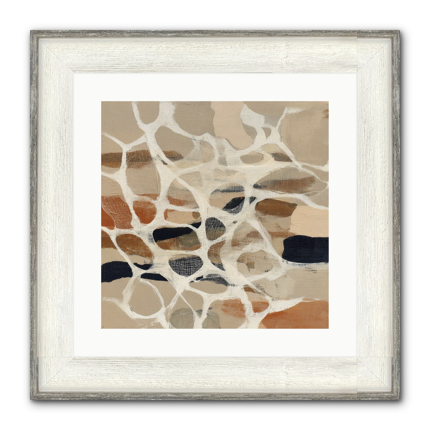 Voltage Framed Print - Driftwood White 16x16