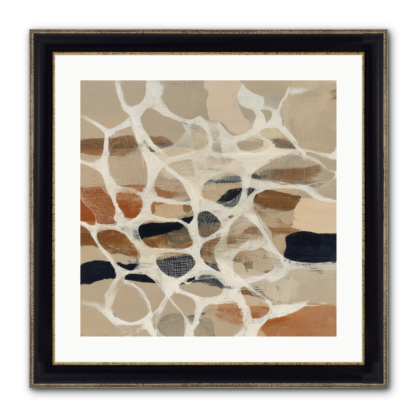 Voltage Framed Print - Black & Gold 20x20
