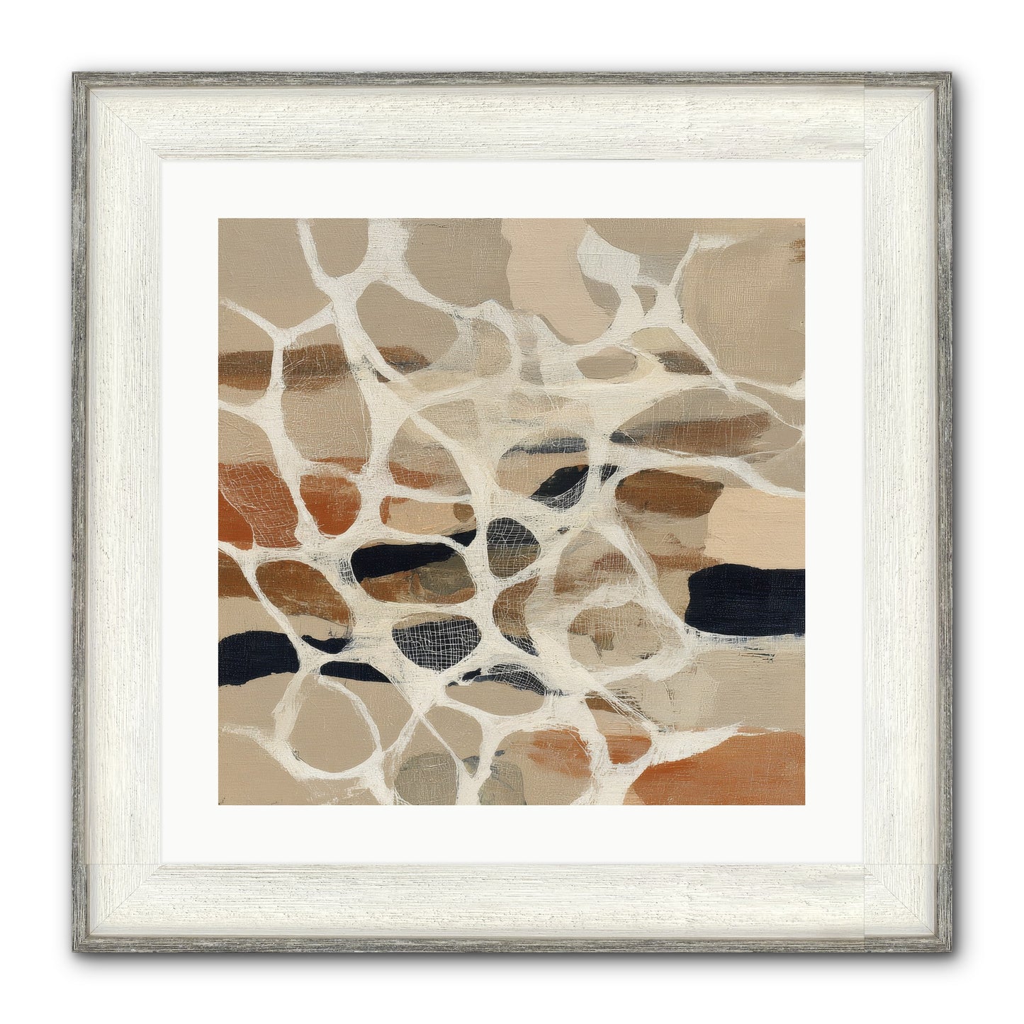Voltage Framed Print - Driftwood White 20x20