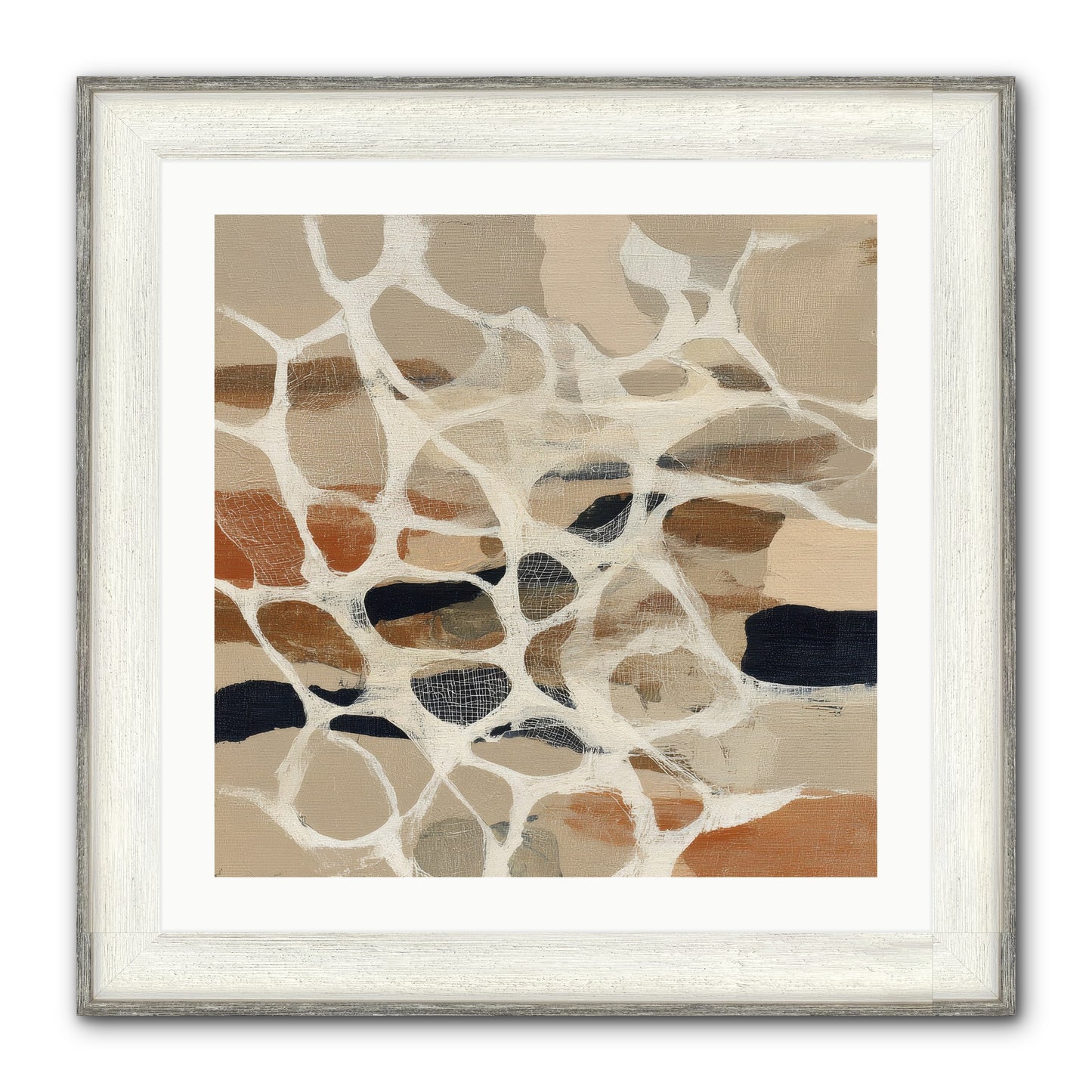 Voltage Framed Print - Driftwood White 24x24