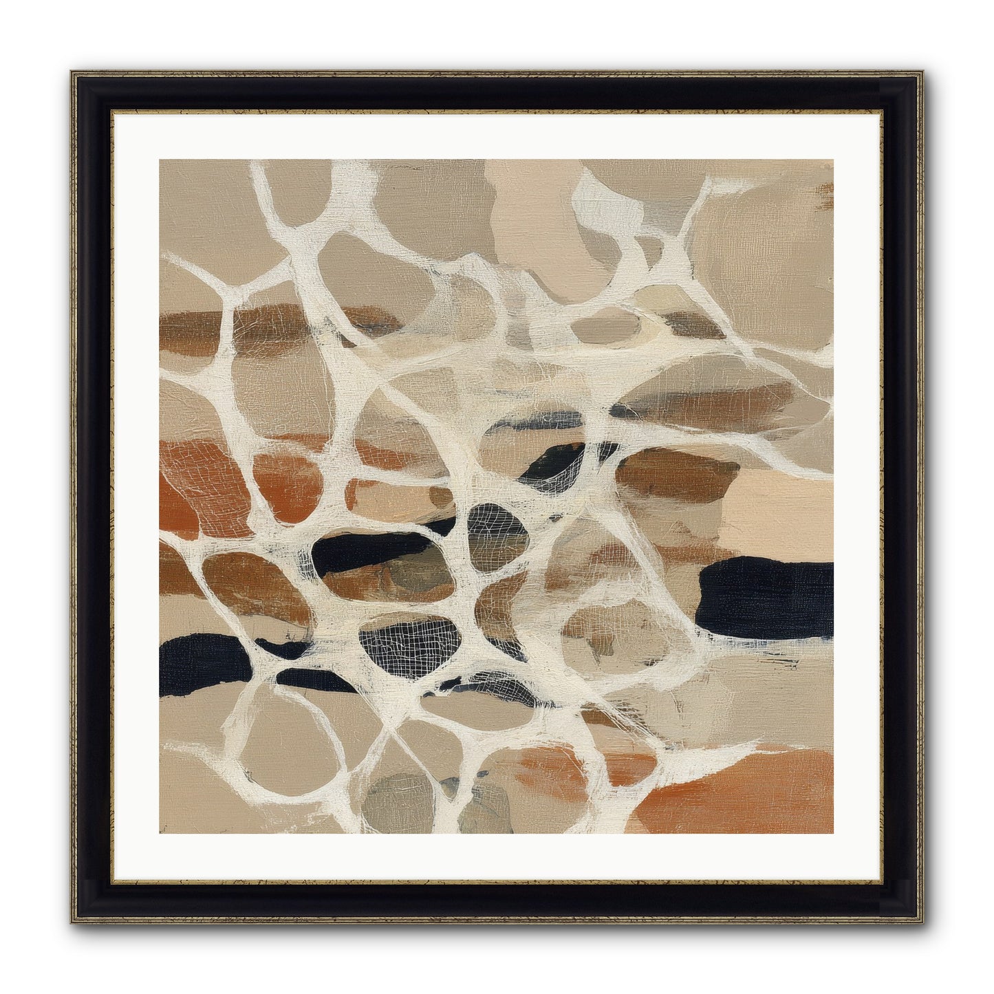 Voltage Framed Print - Black & Gold 30x30